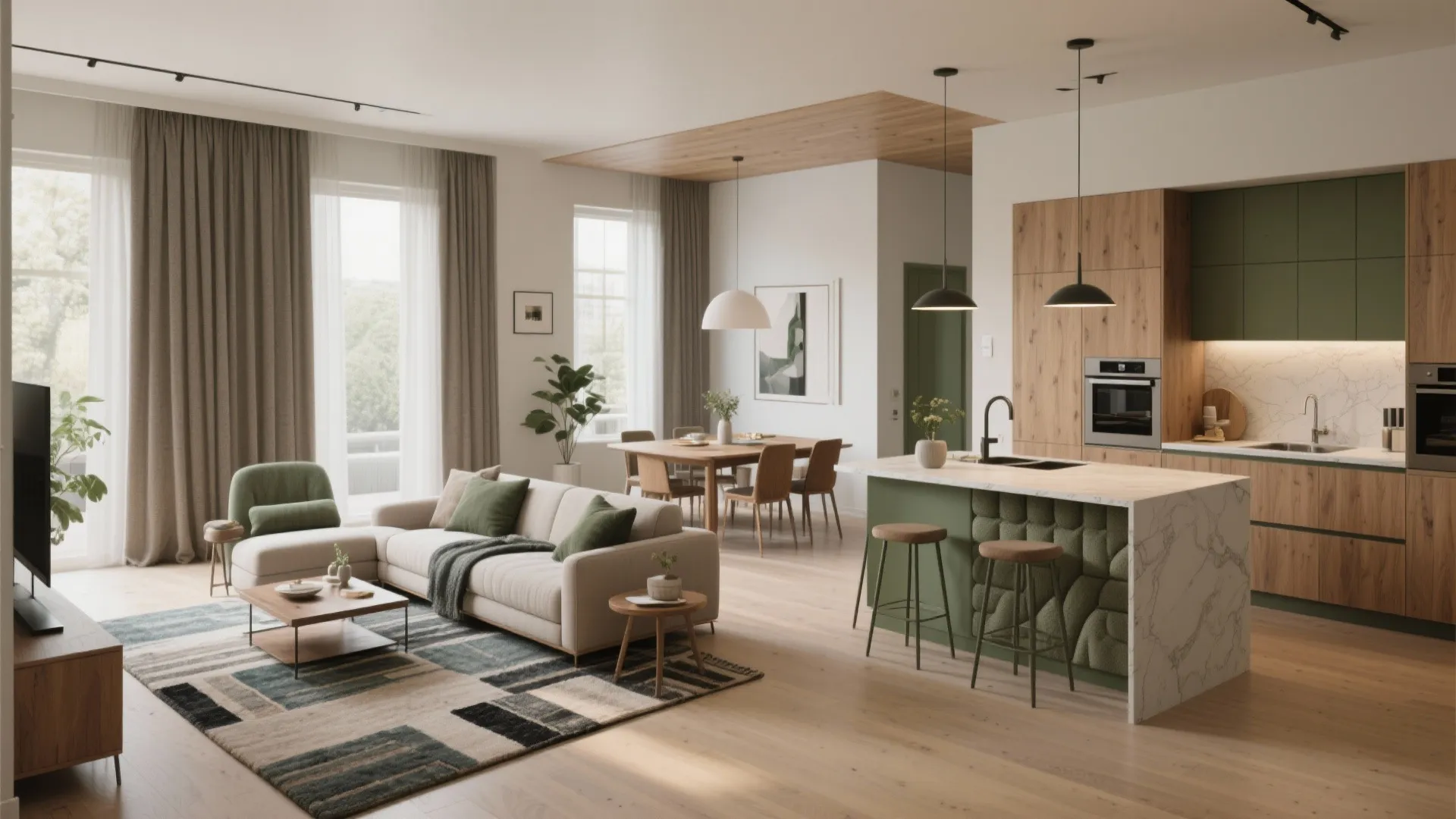 1. Open-plan living with a zoned flow