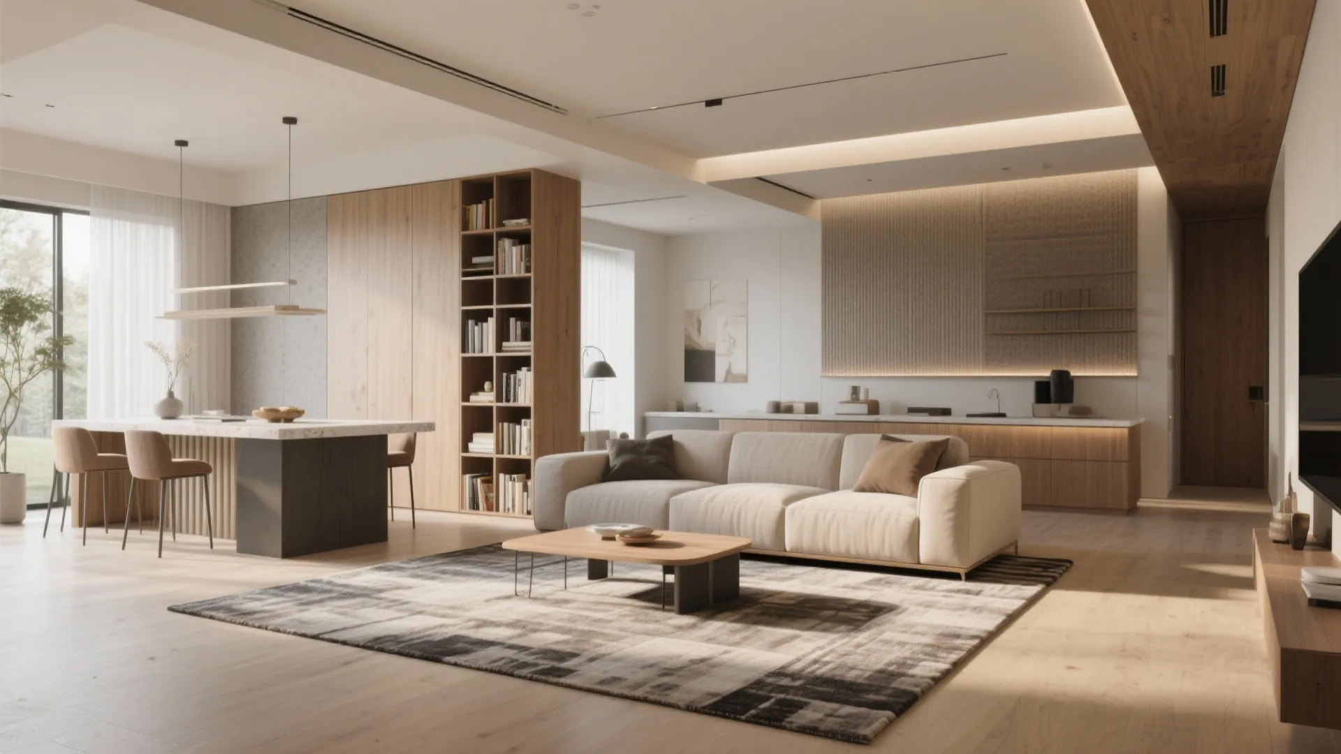 1. Open-Plan Living with Zoned Functionality