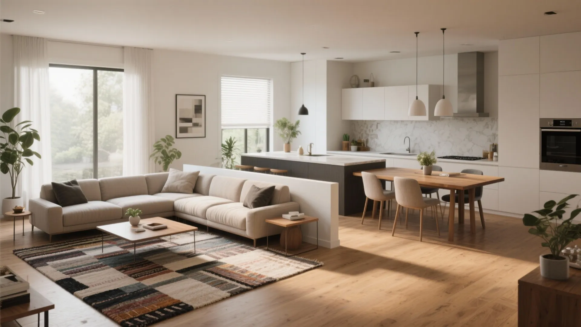 1. Open-plan living with zoned function