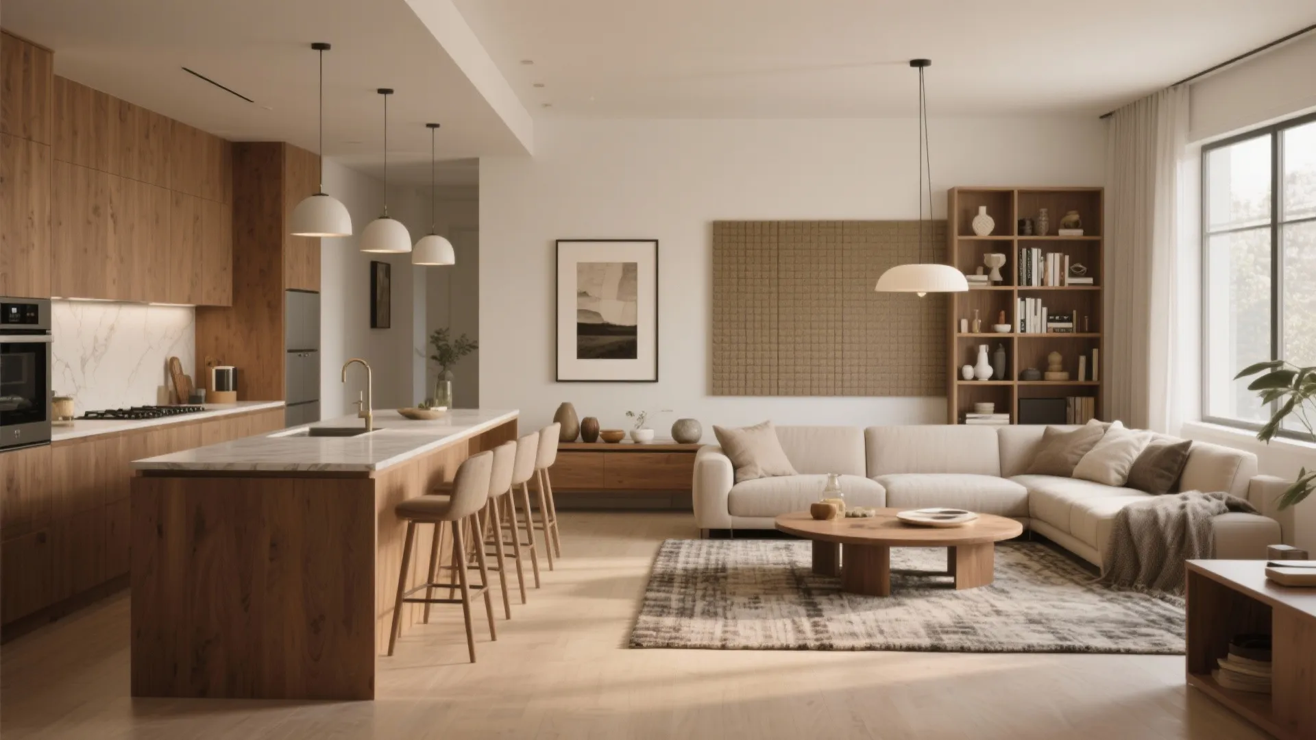 1. Open-Plan Social Hub with Zoned Areas