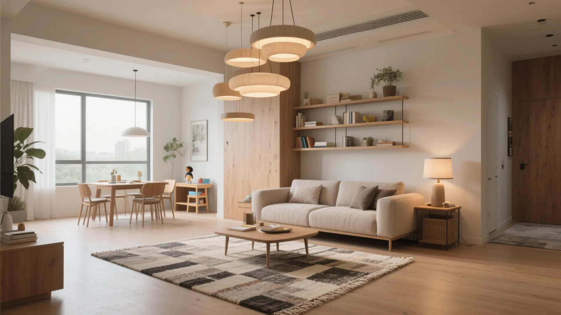 1. Open-plan hub with zoned functions