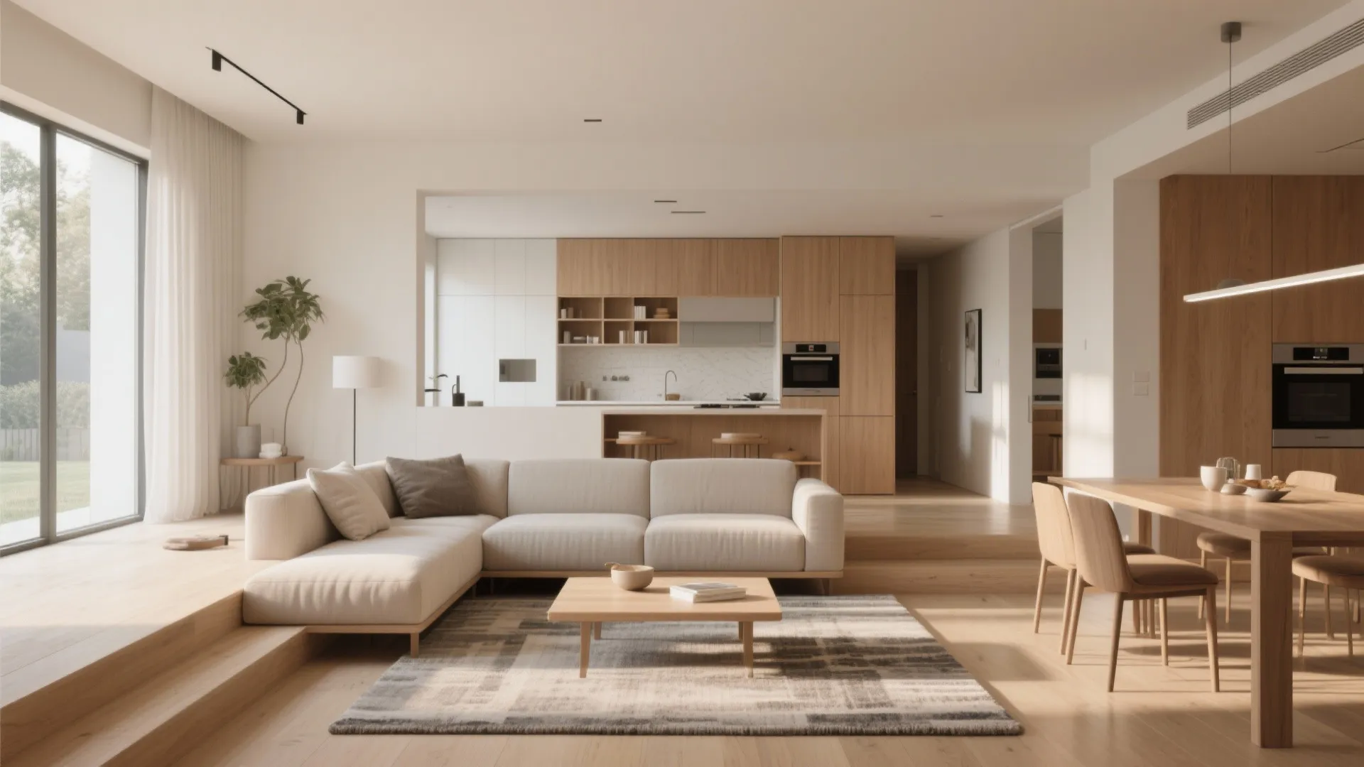 1. Open-plan living with zoned definition