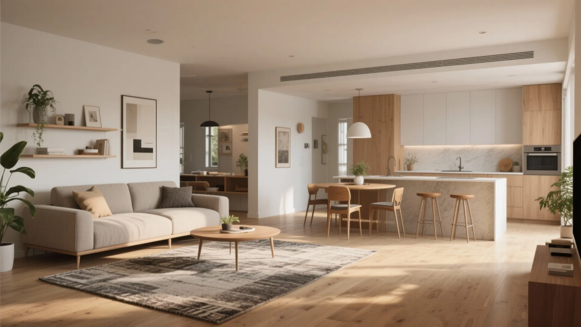 1. Open-plan living with zoned corners