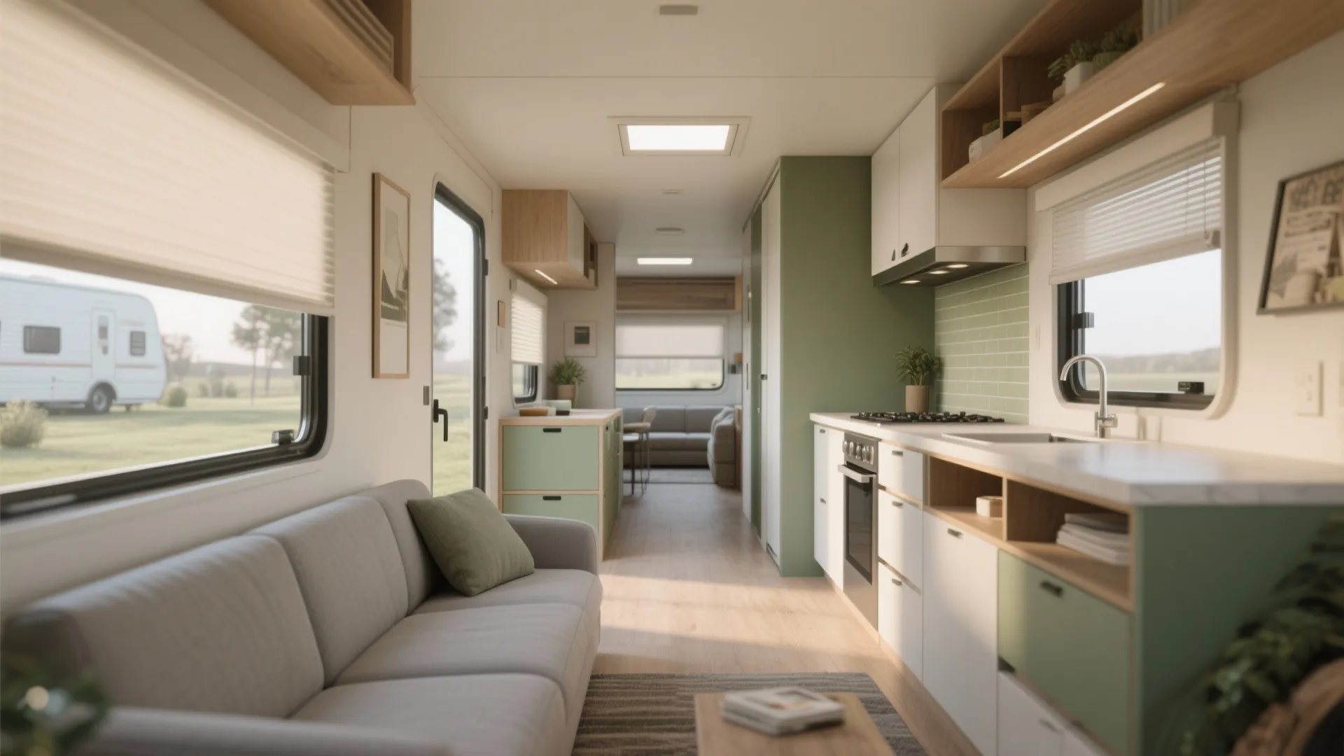 1. Open-plan living with zoned furniture