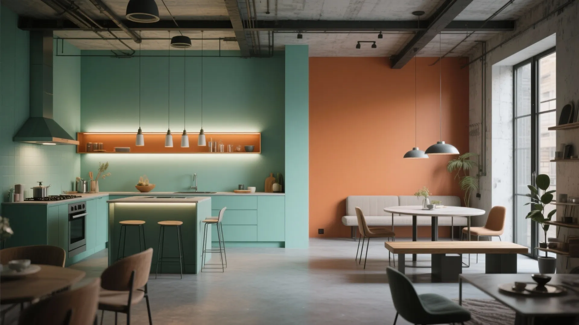 3. Create zoned lighting in open-plan layouts