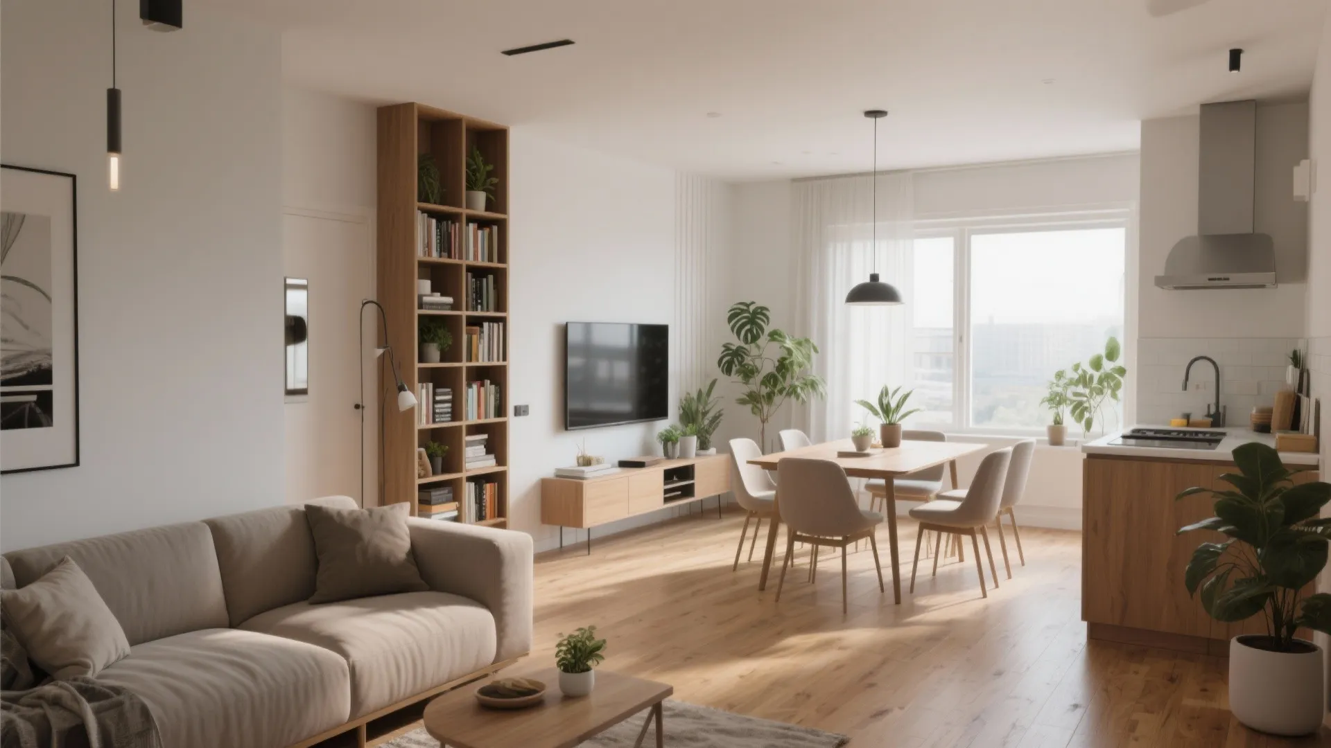 1. Open-plan living with zoned corners