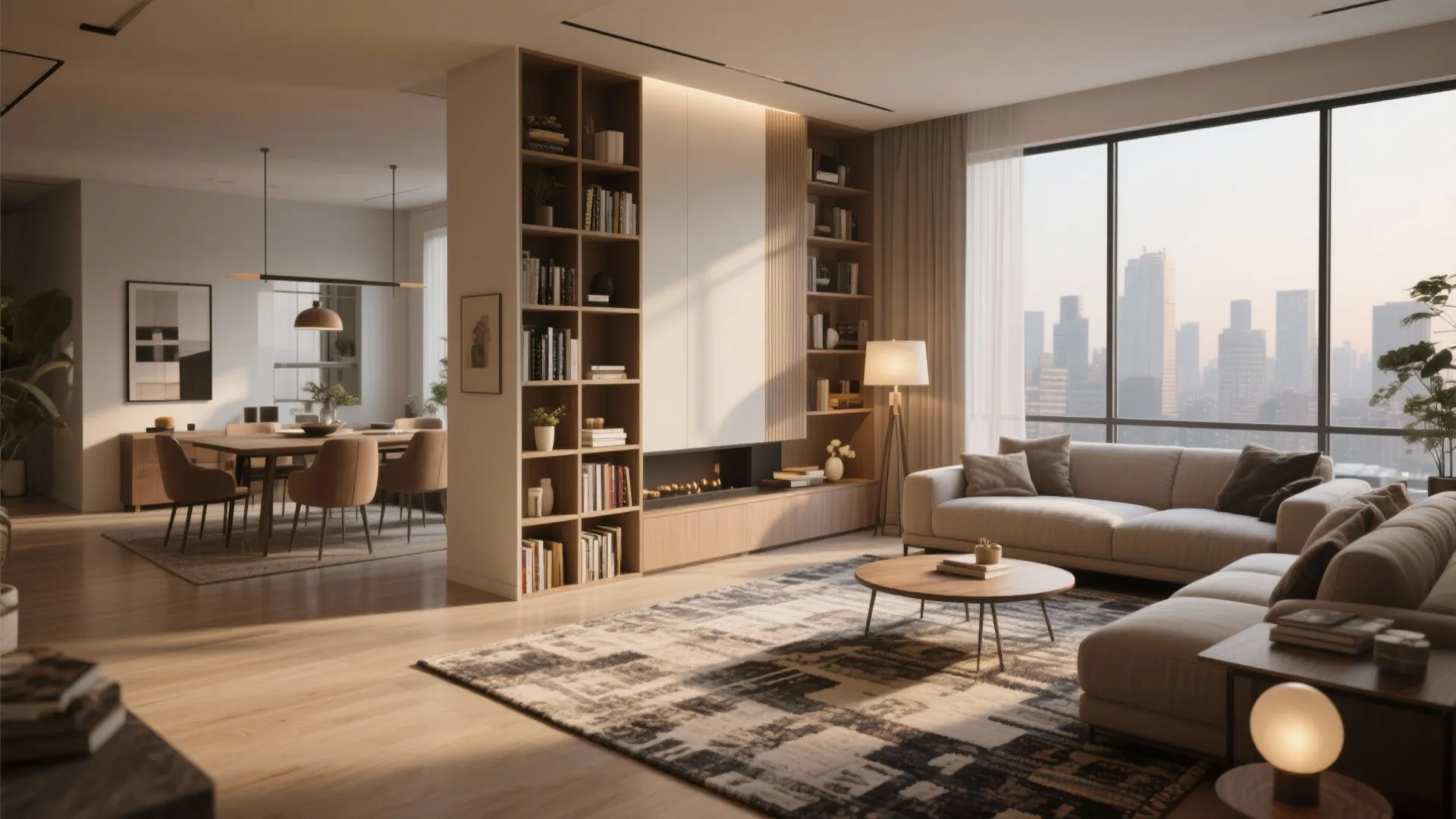 1. Zoned Open Plan for Living and Dining