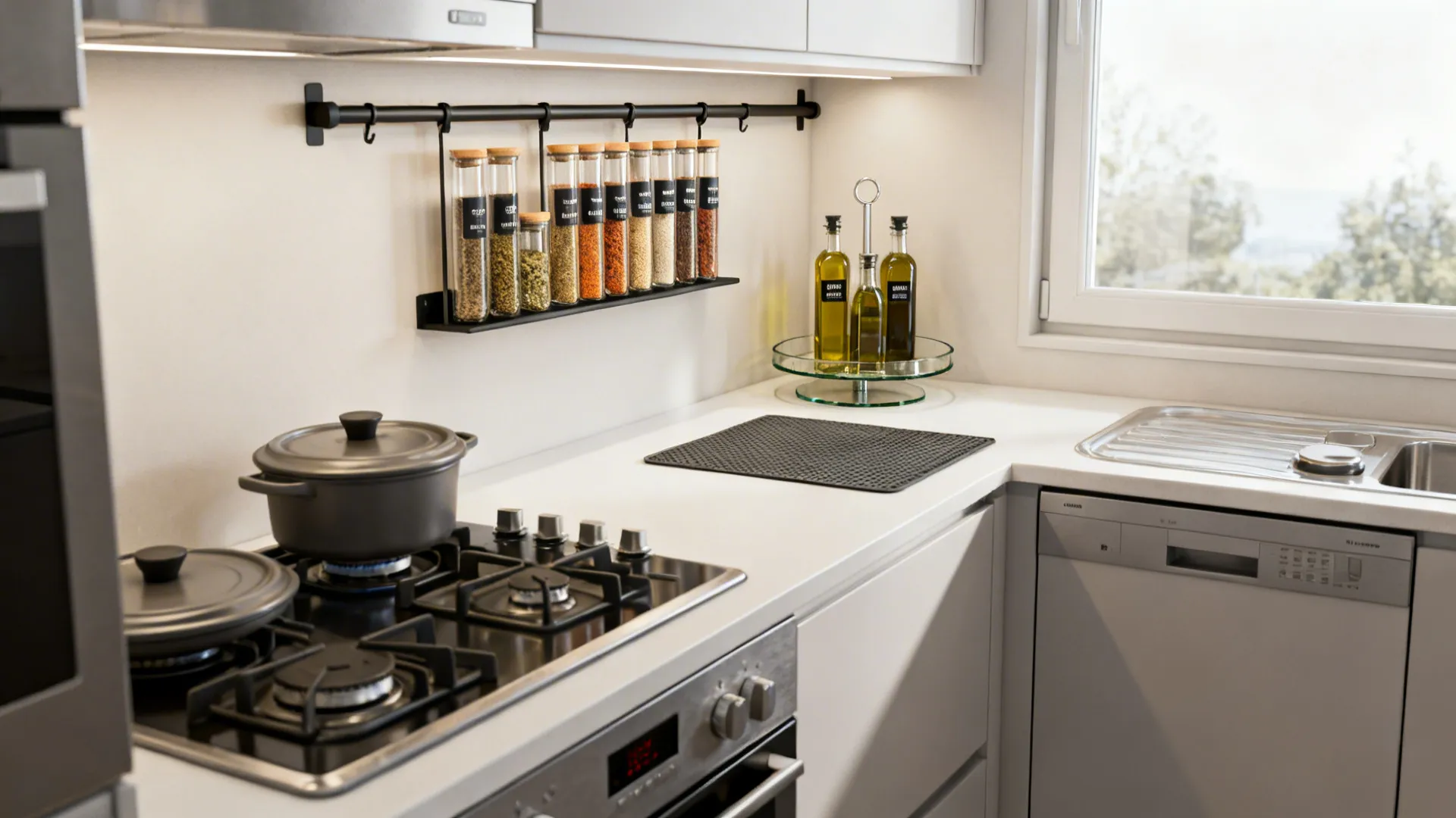 Zoned Glass on Rails and Turntables