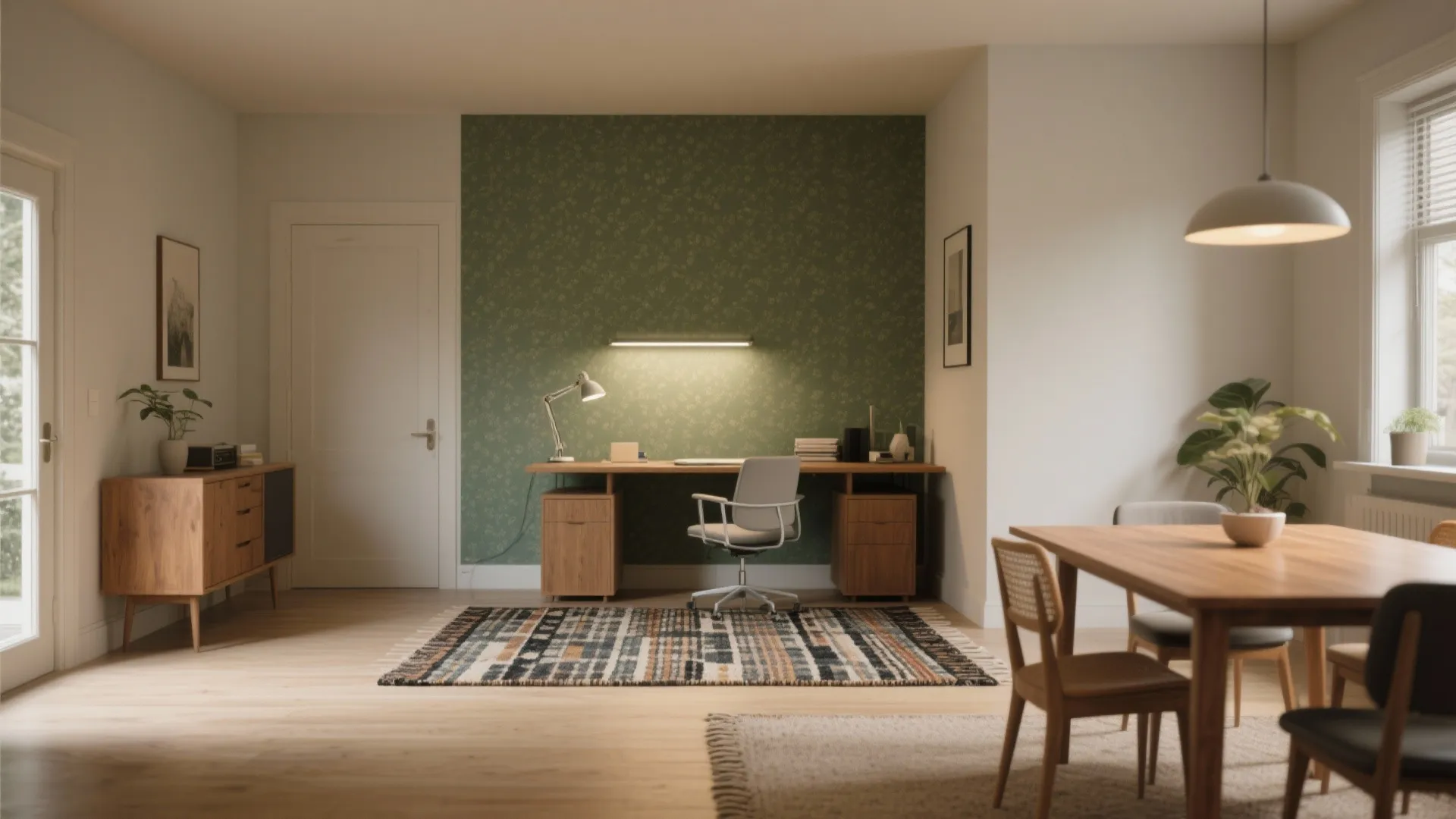 3. Zoned by color and rugs