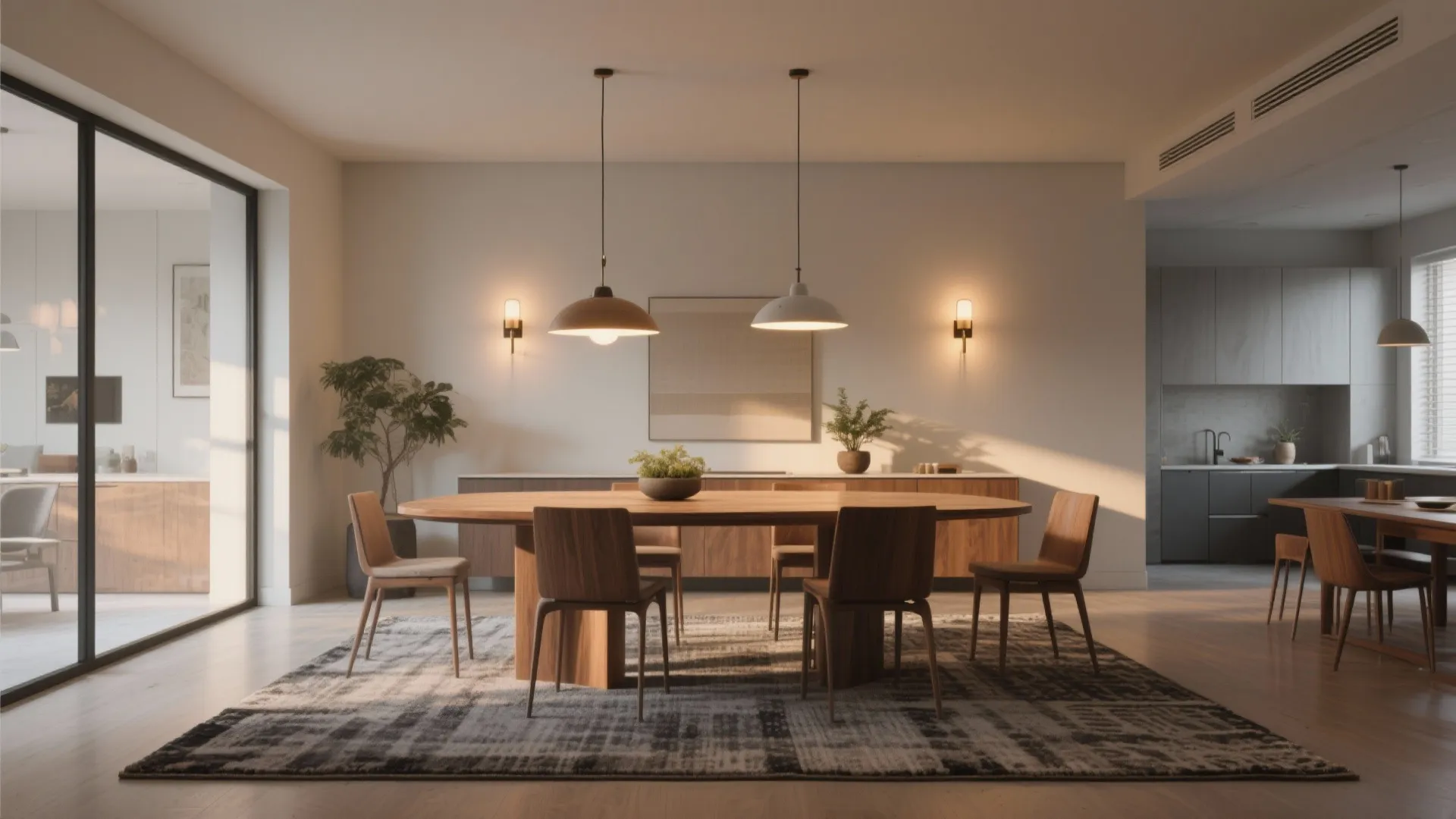 4. Zoned layout: rug, lighting, and a visual divider