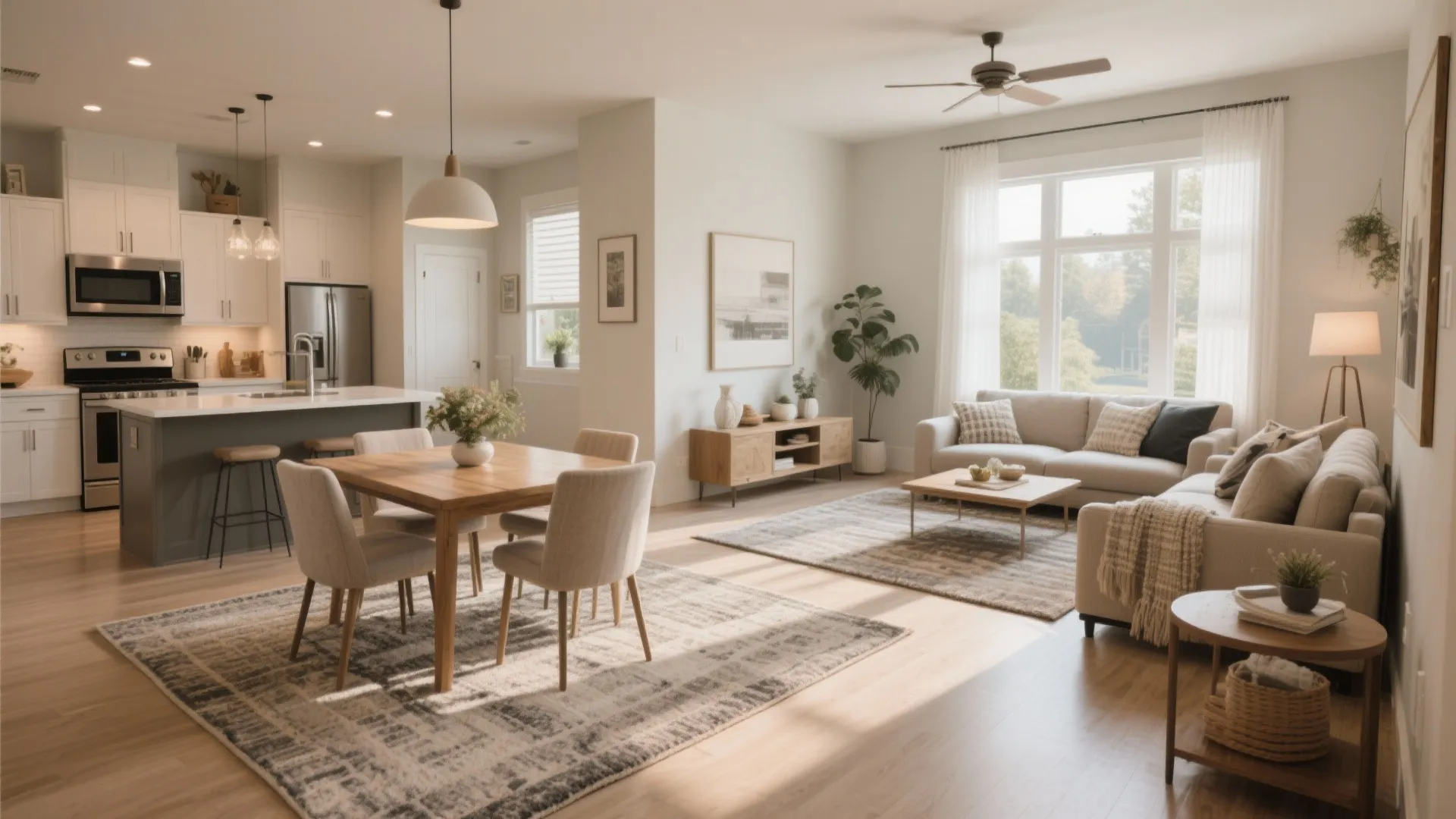 10. Zoned Rugs for Visual Division