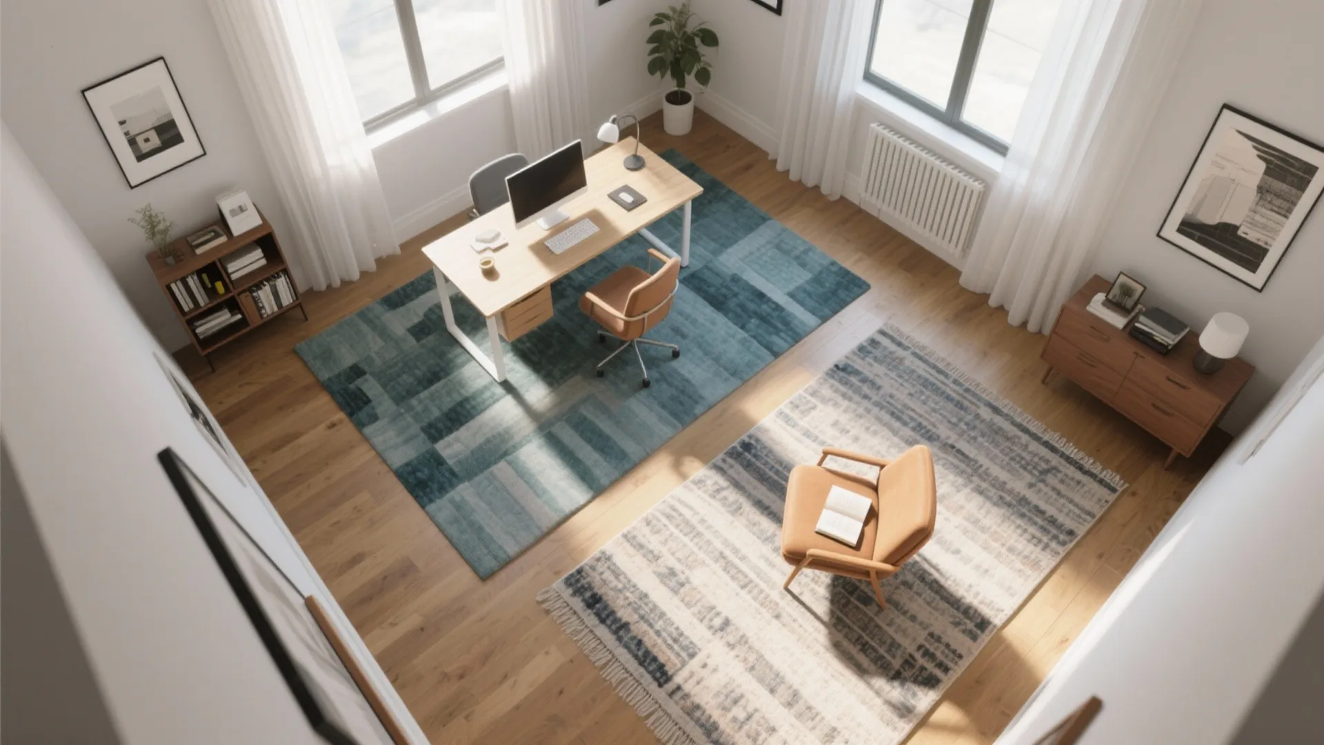 10. Zoned layout with rugs