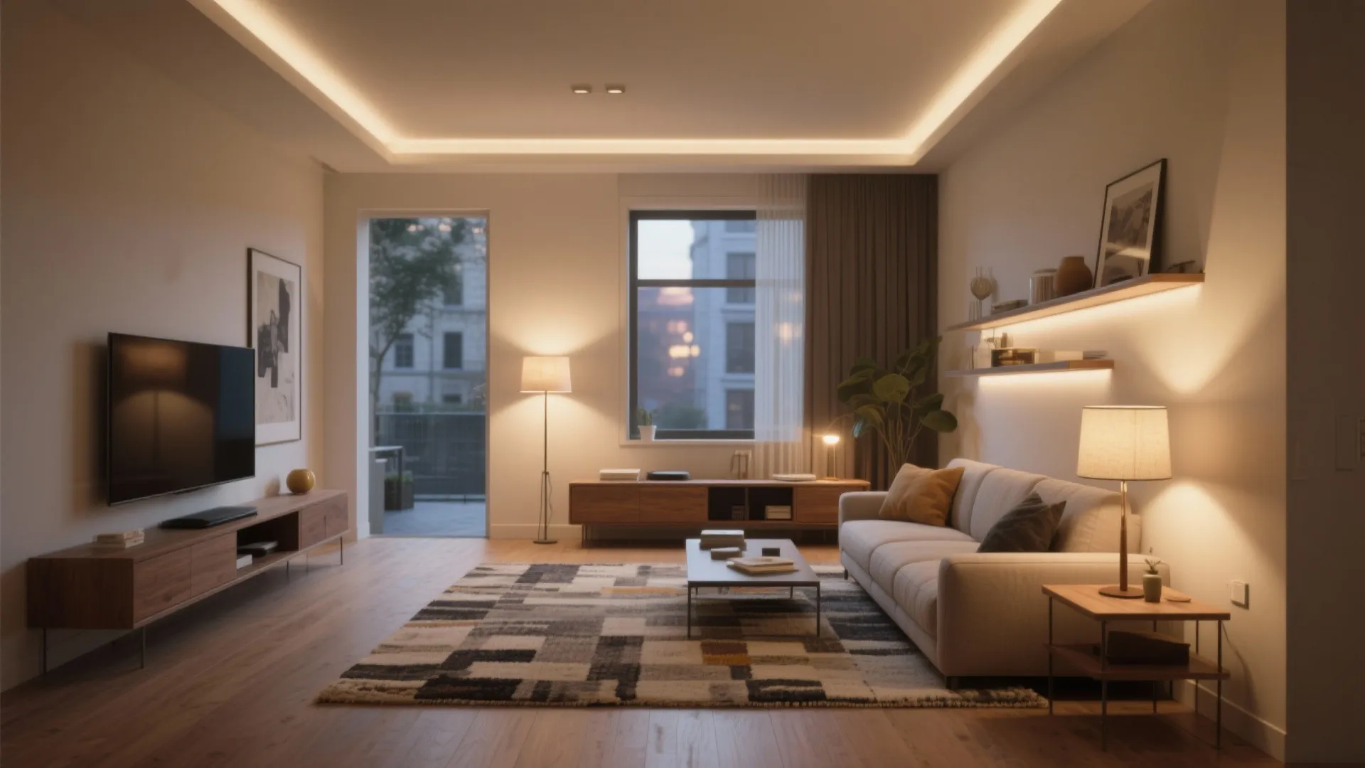 5. Zone with rugs and low-back furniture