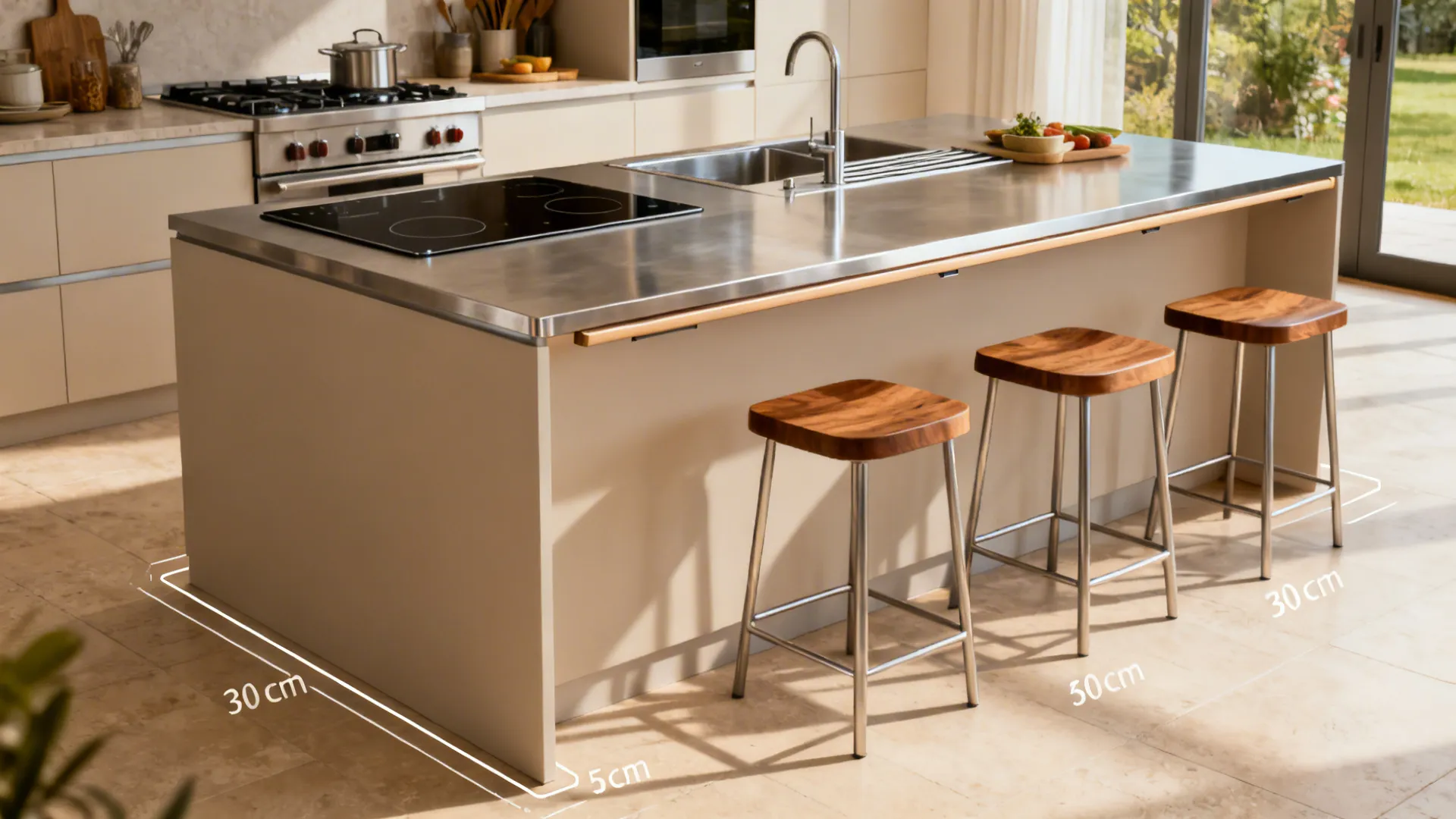 2) Zoned Safety Edge: Cook, Prep, and Dine on One Slab