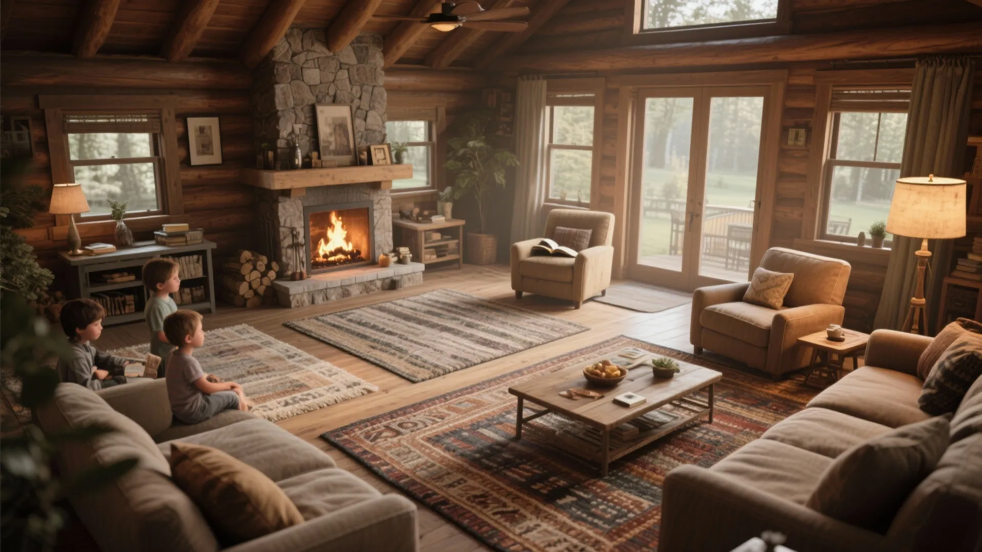 5. Zone the room with rugs and seating clusters