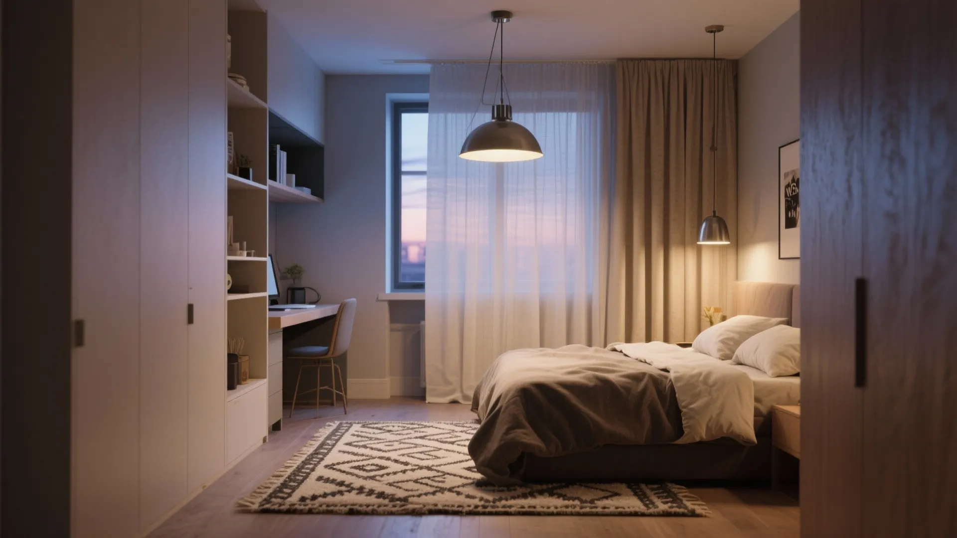 Define Zones with Rugs, Lighting and Curtains