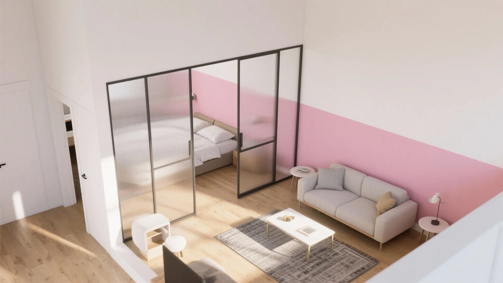 Two-Tone Zoning with Half Walls and Partitions