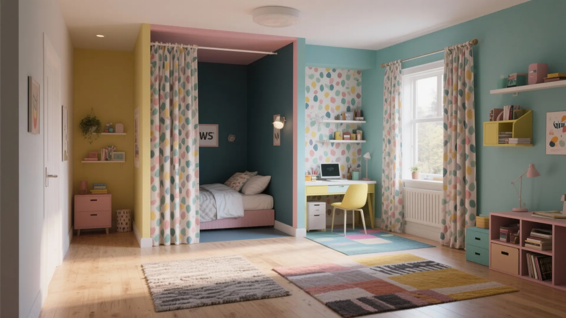 3. Zone with color and clever partitions