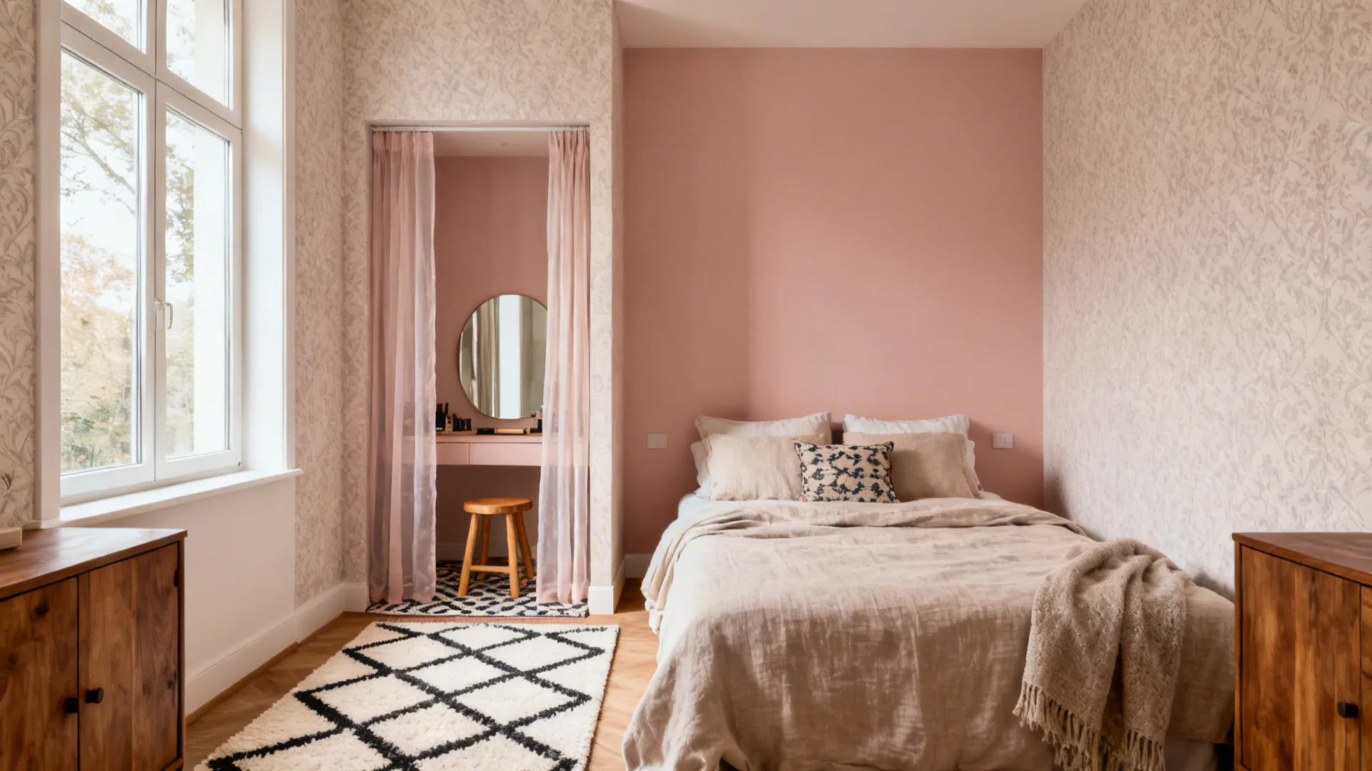 3. Create zones with color and textiles