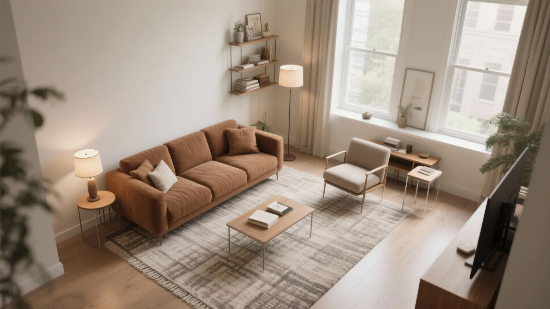 Zoned Seating with Rugs and Side Tables