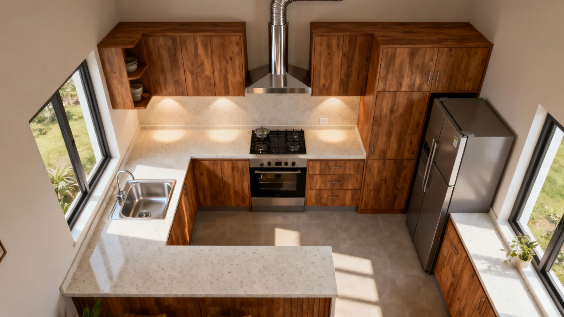 2) Dual‑window zoning: wet, hot, cool