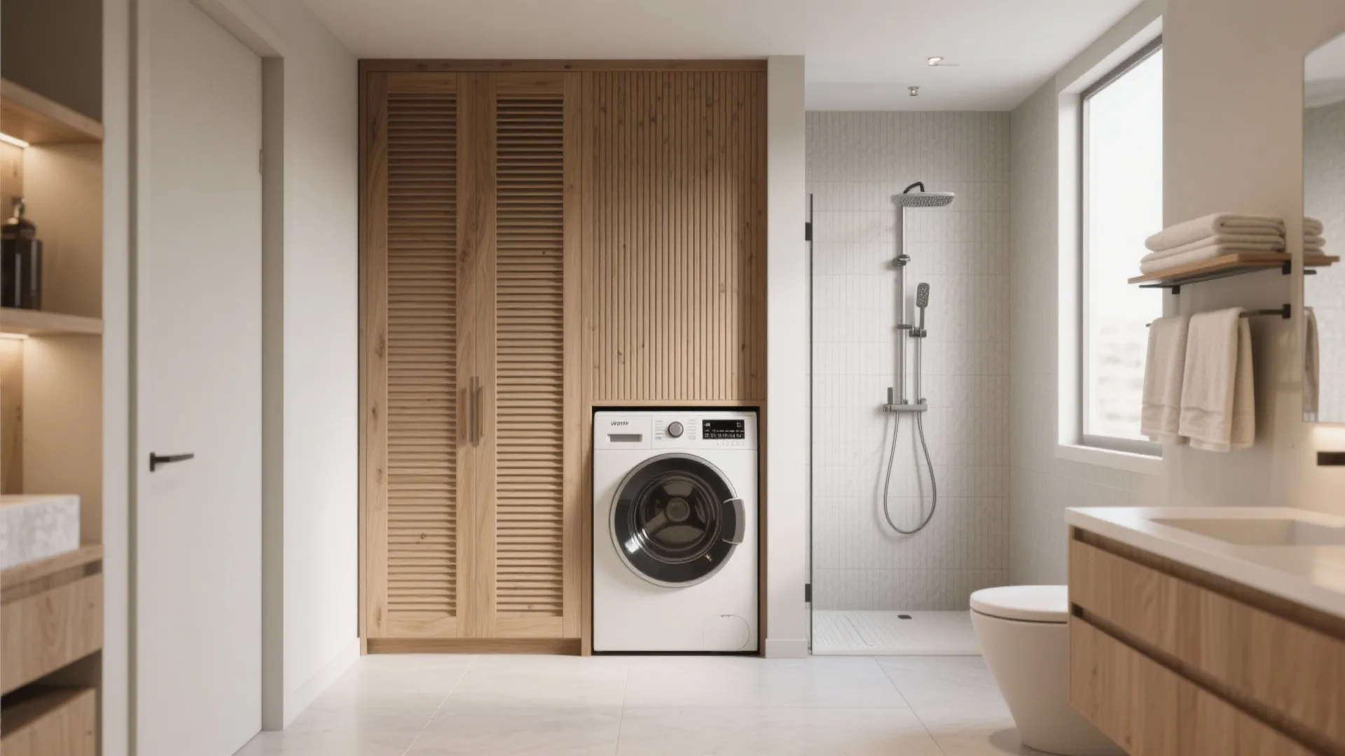 Idea 4: Wardrobe by the Warm Zone, Laundry by the Wet Zone