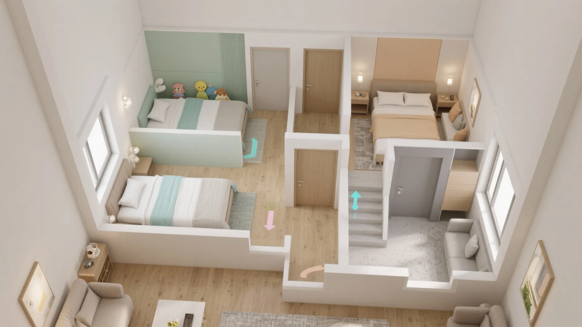 Two Bedroom Zones + A Quiet Flex Third