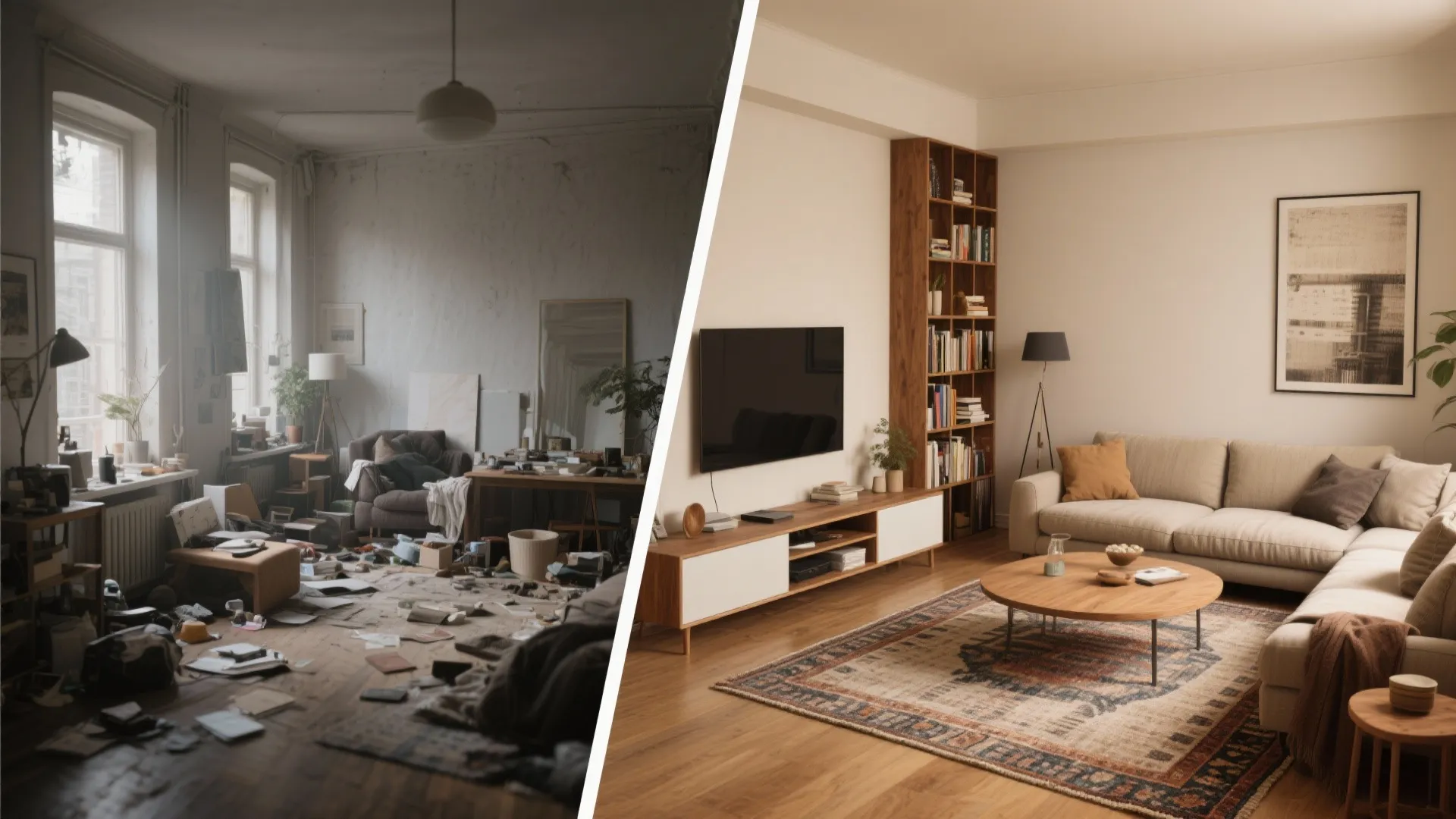 5. Create zones with rugs and low-profile dividers