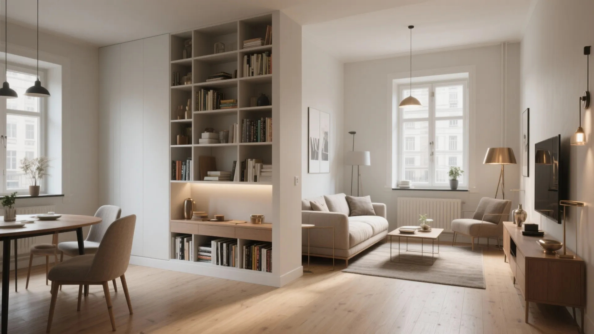 1. Define zones with furniture, not walls