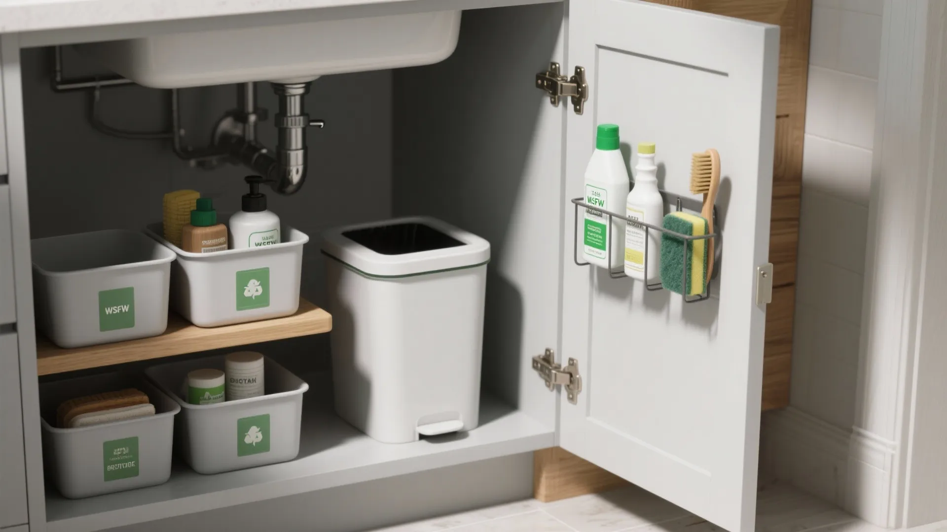 3. Dedicated Zones for Cleaning & Trash