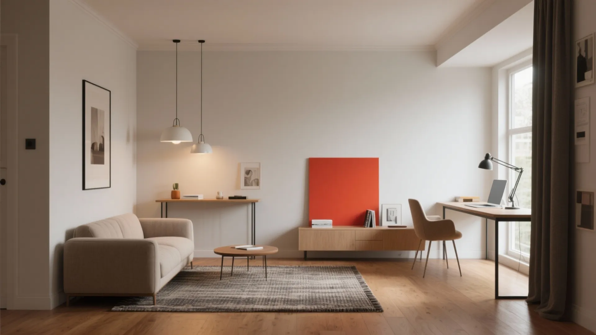 1. Define zones with furniture, rugs and light