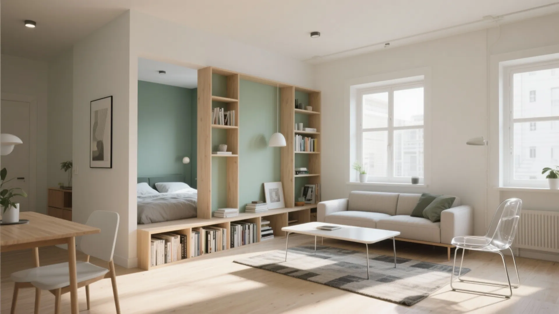 1. Define zones with furniture, not walls