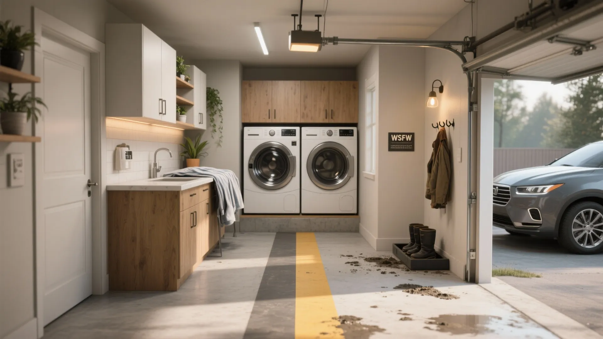 1. Define clear zones: laundry, mud, and storage