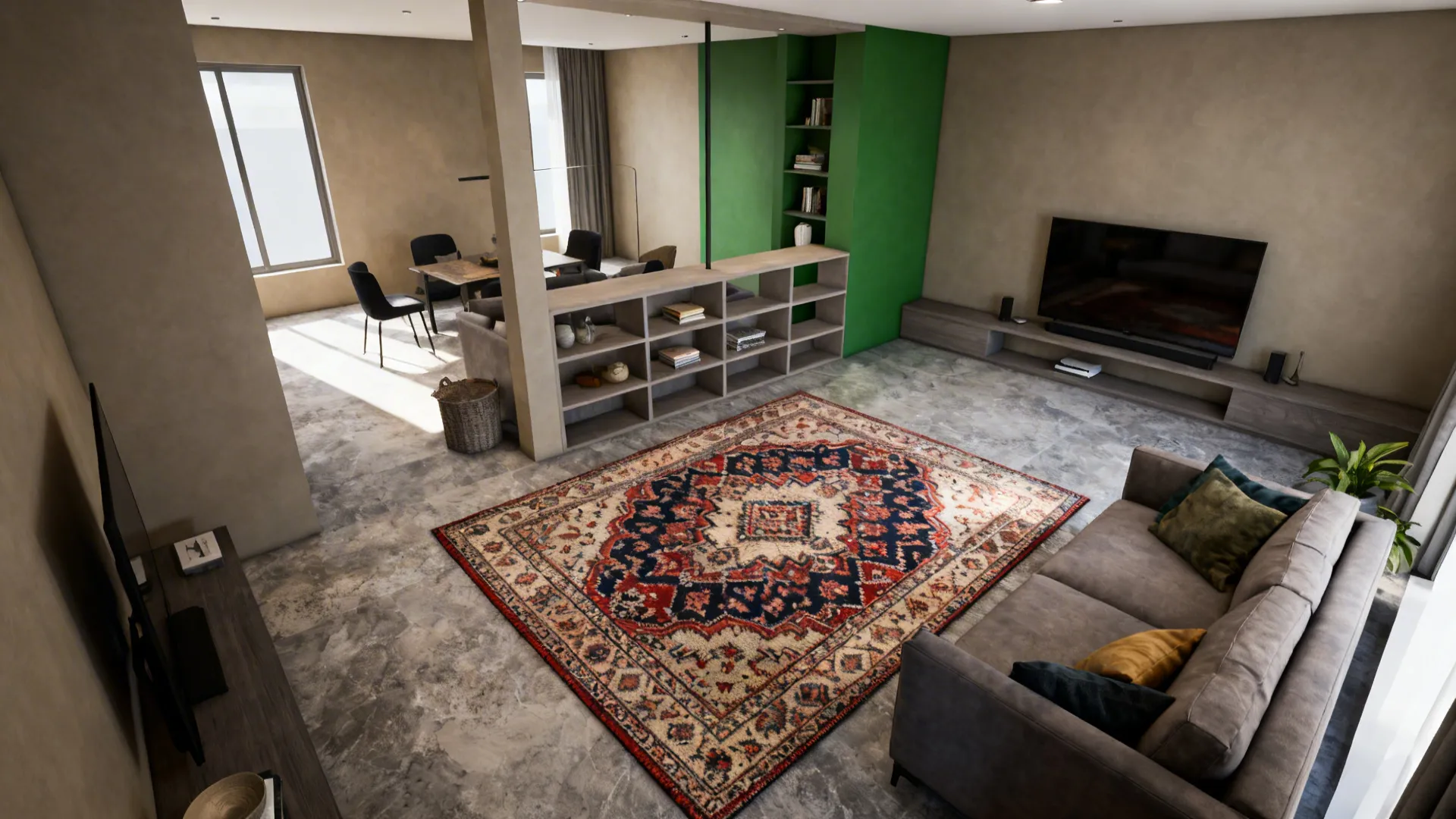 3. Create zones with rugs and color