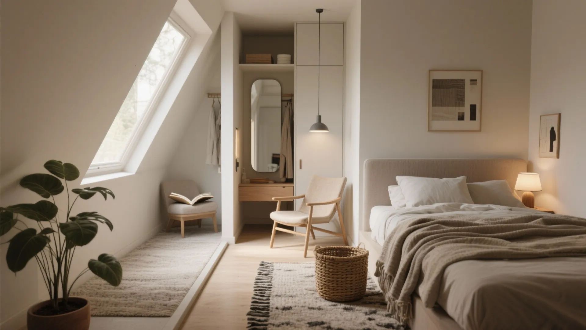 5. Define tiny zones with rugs, light, and texture