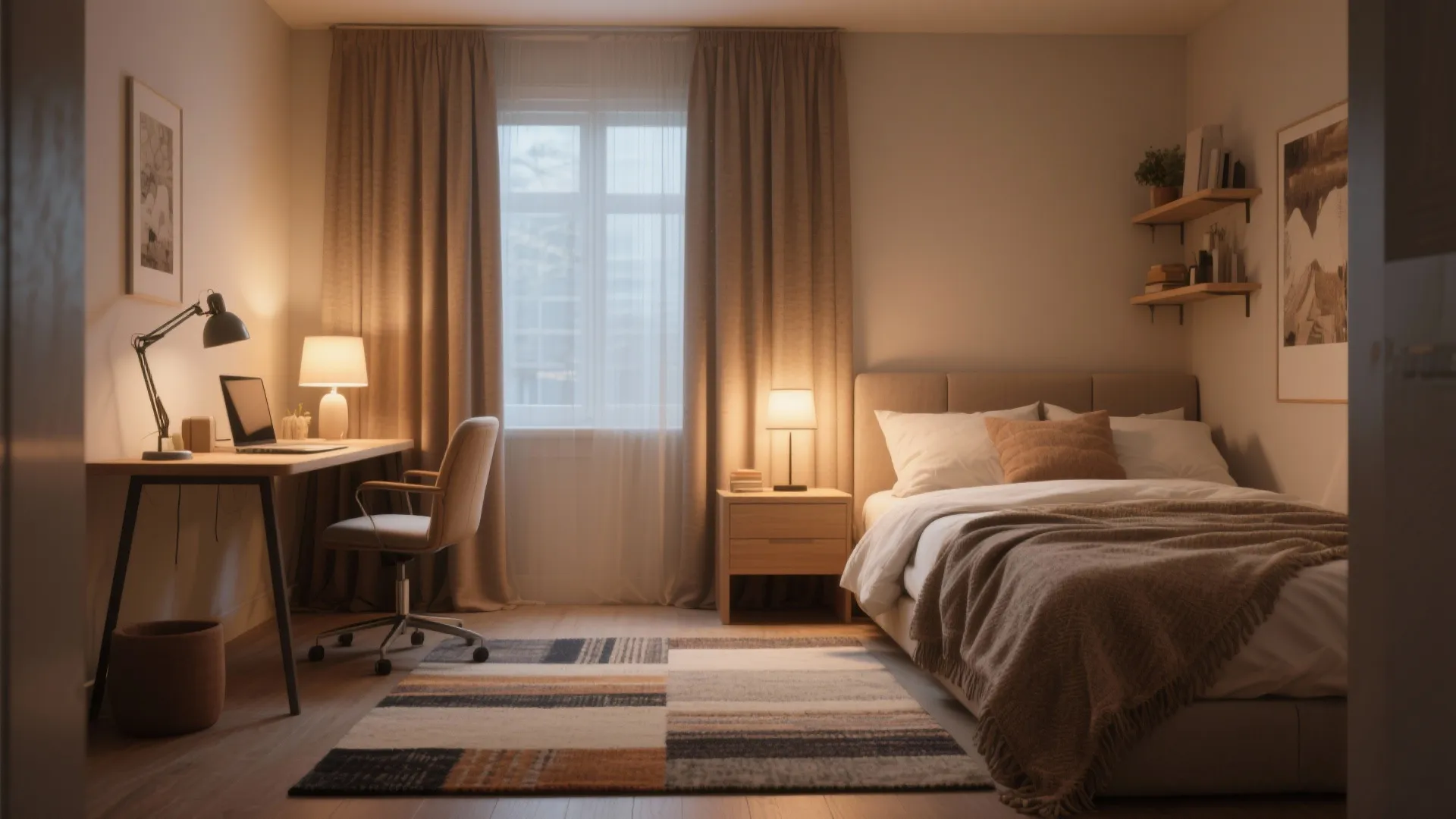 4. Zone with textiles and clever lighting