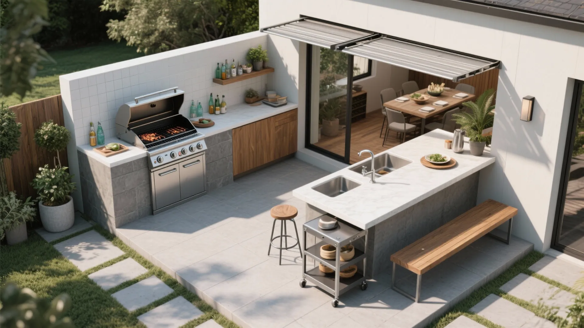 Flexible zones and fold-away surfaces