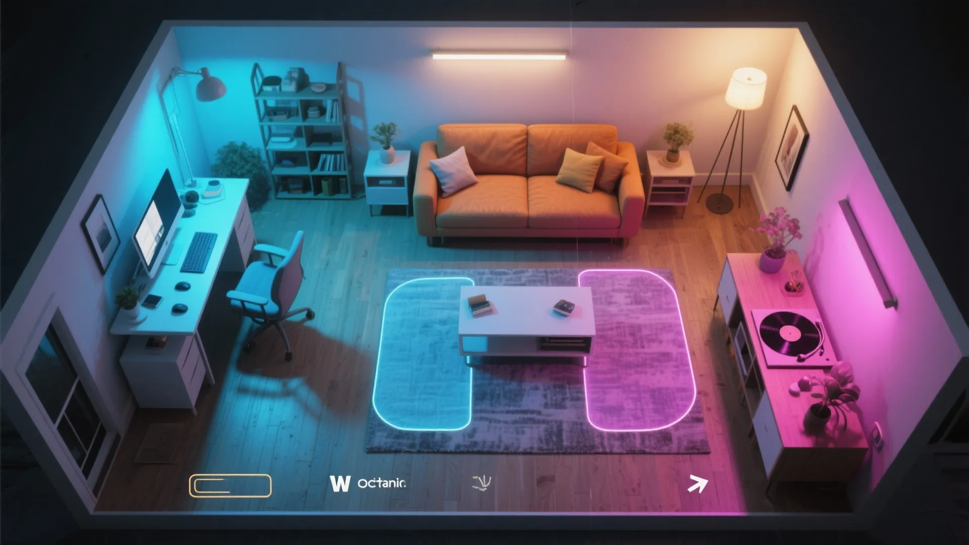 Smart Scenes by Zone (Work, Wind-Down, Wow)