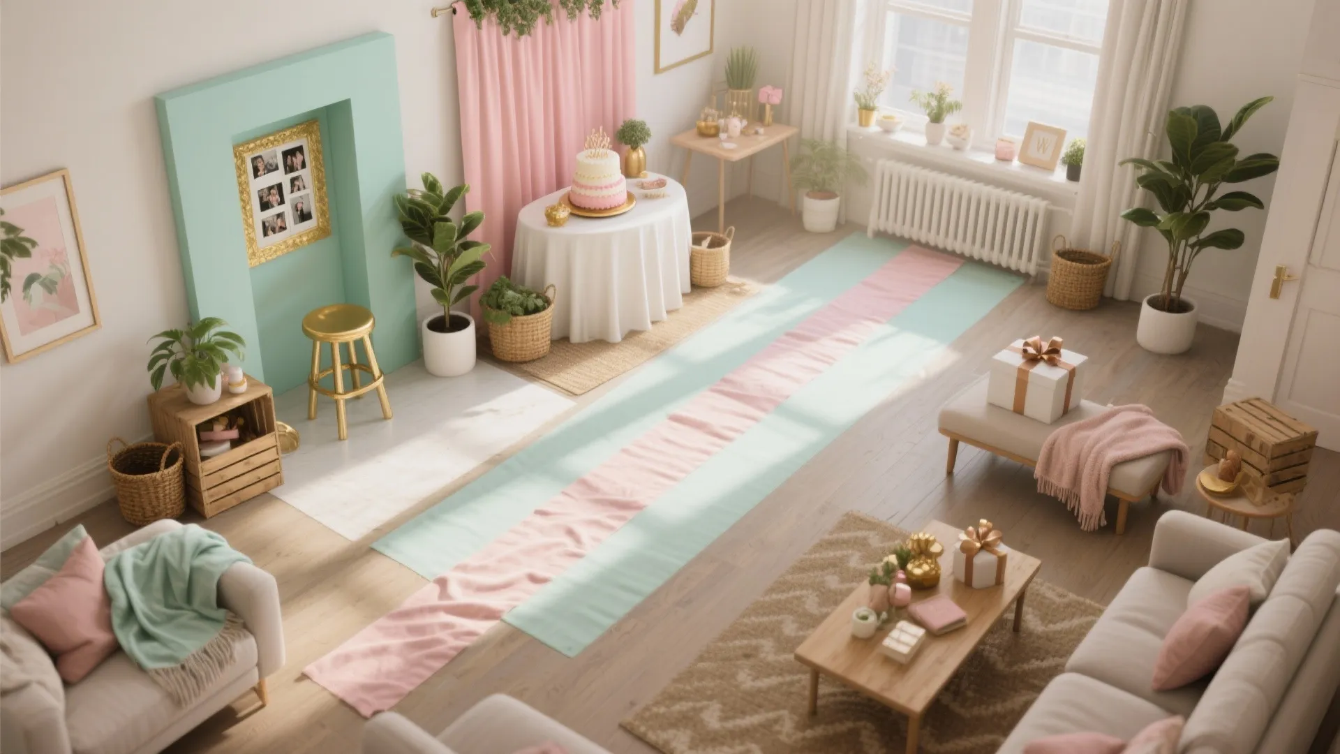 Color Zones and Themed Vignettes to Guide Flow