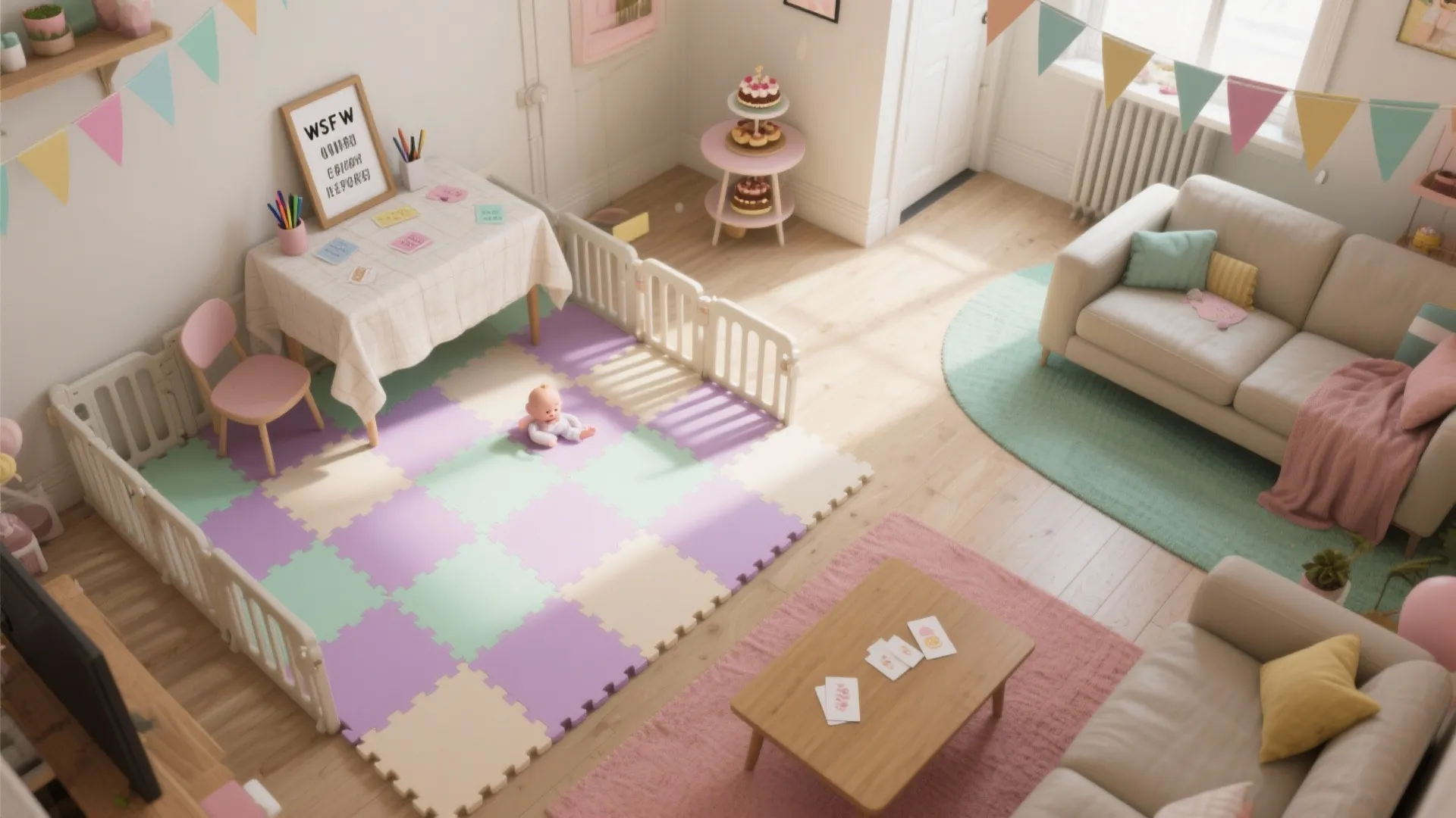 Interactive Zones (Play Mat Corner + Keepsake Table)