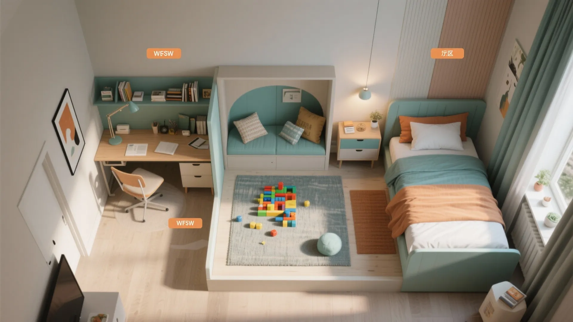 5. Zones that adapt: study, play, chill