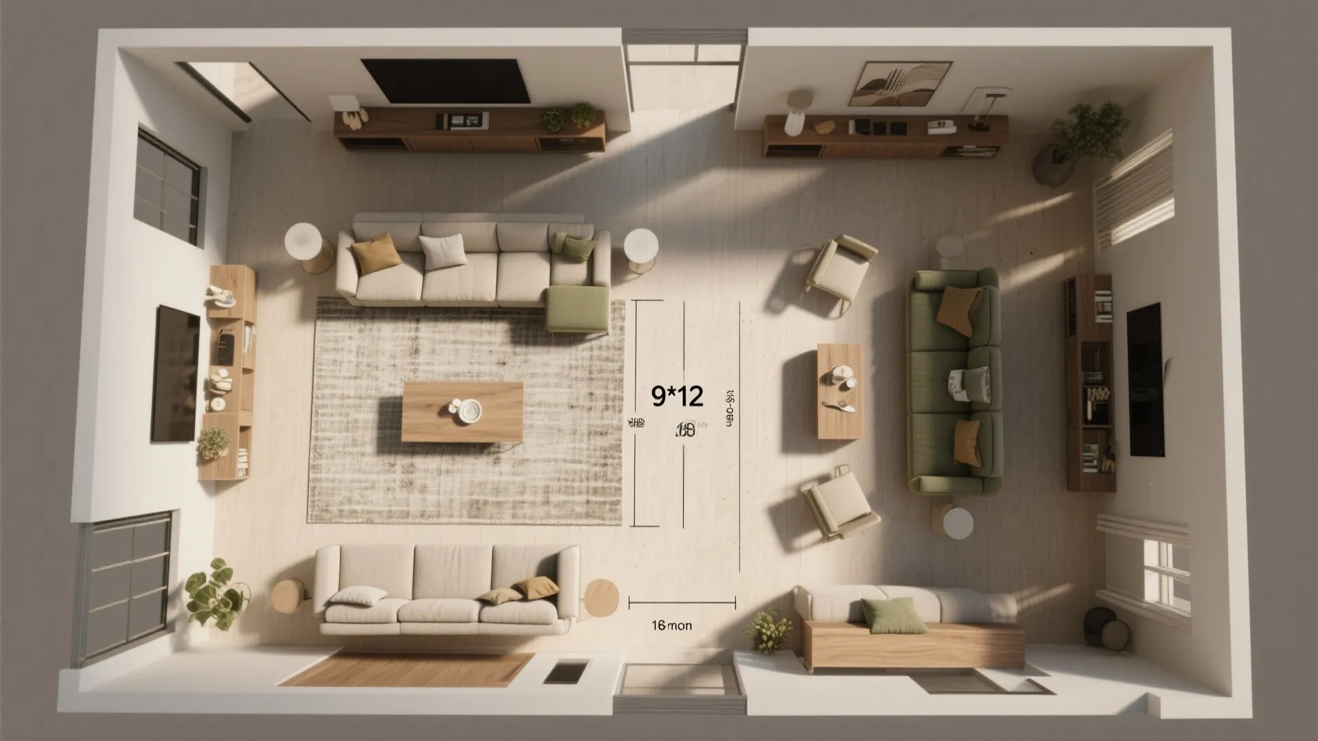 Floating Furniture and Layered Zones