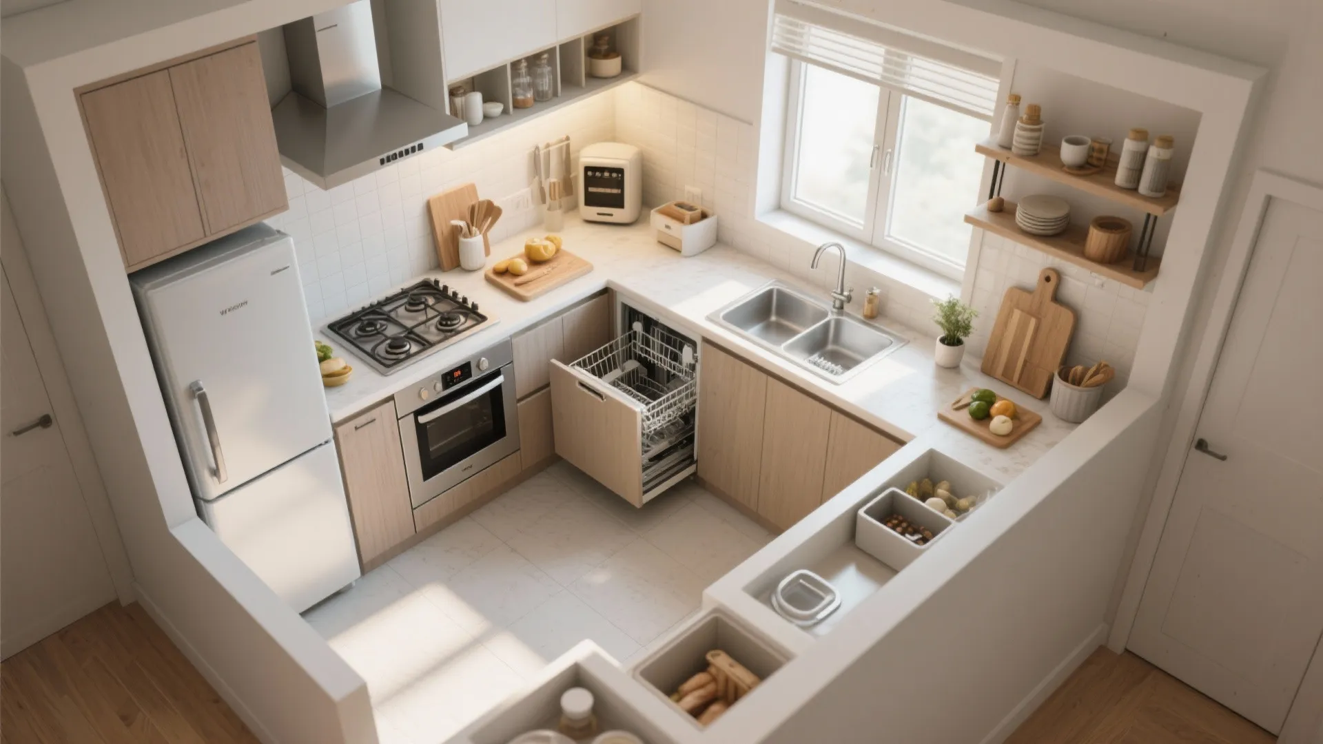 Compact Zones: Prep, Cook, Clean