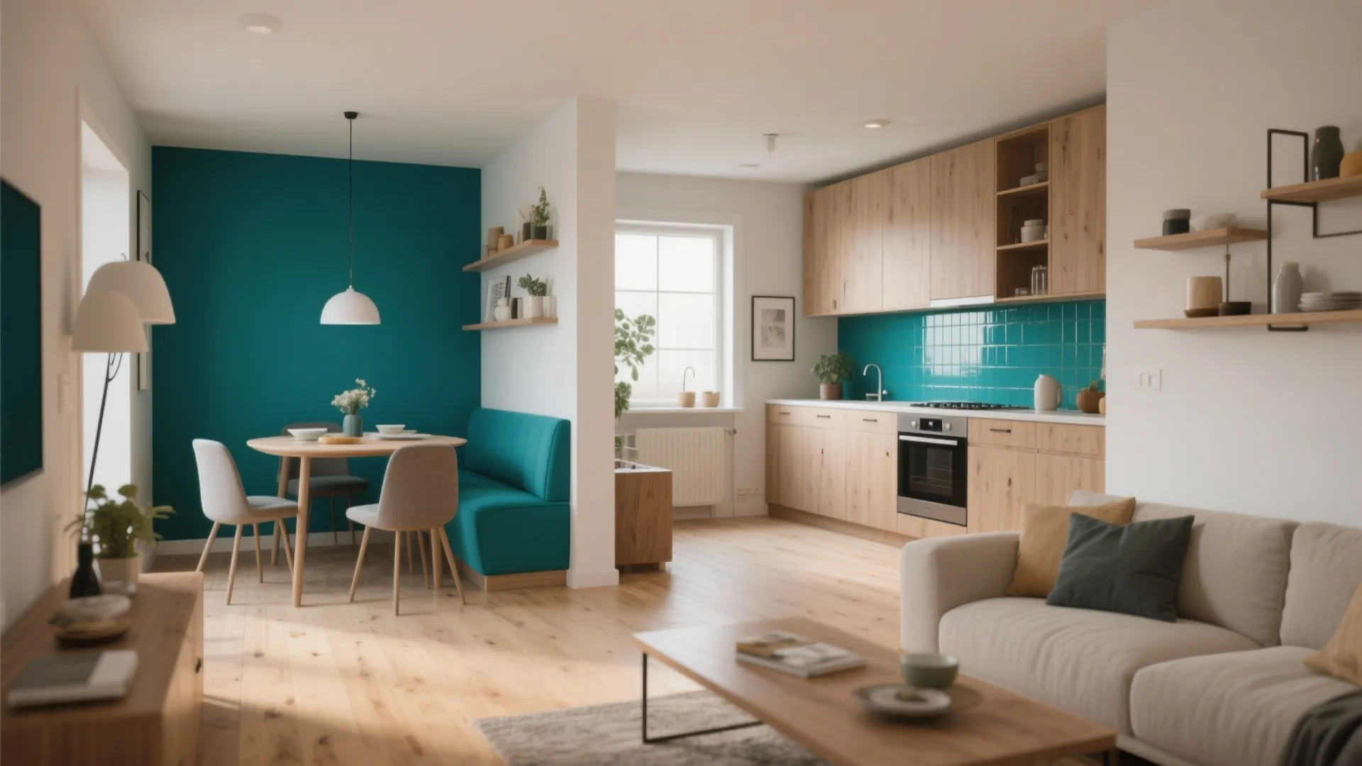 3. Zoning with Accent Colors: Functional Pops