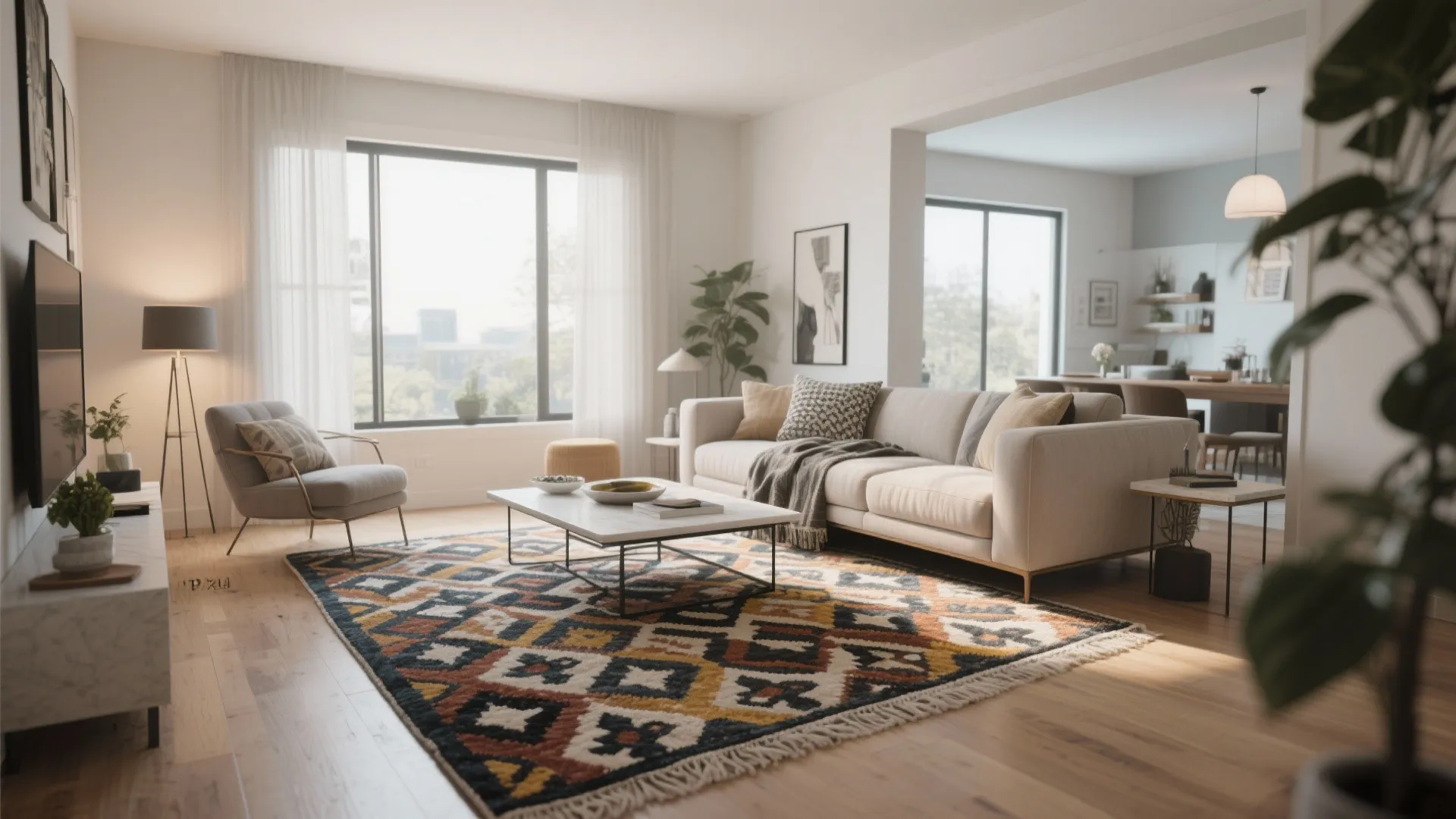 2. Zoning with Area Rugs
