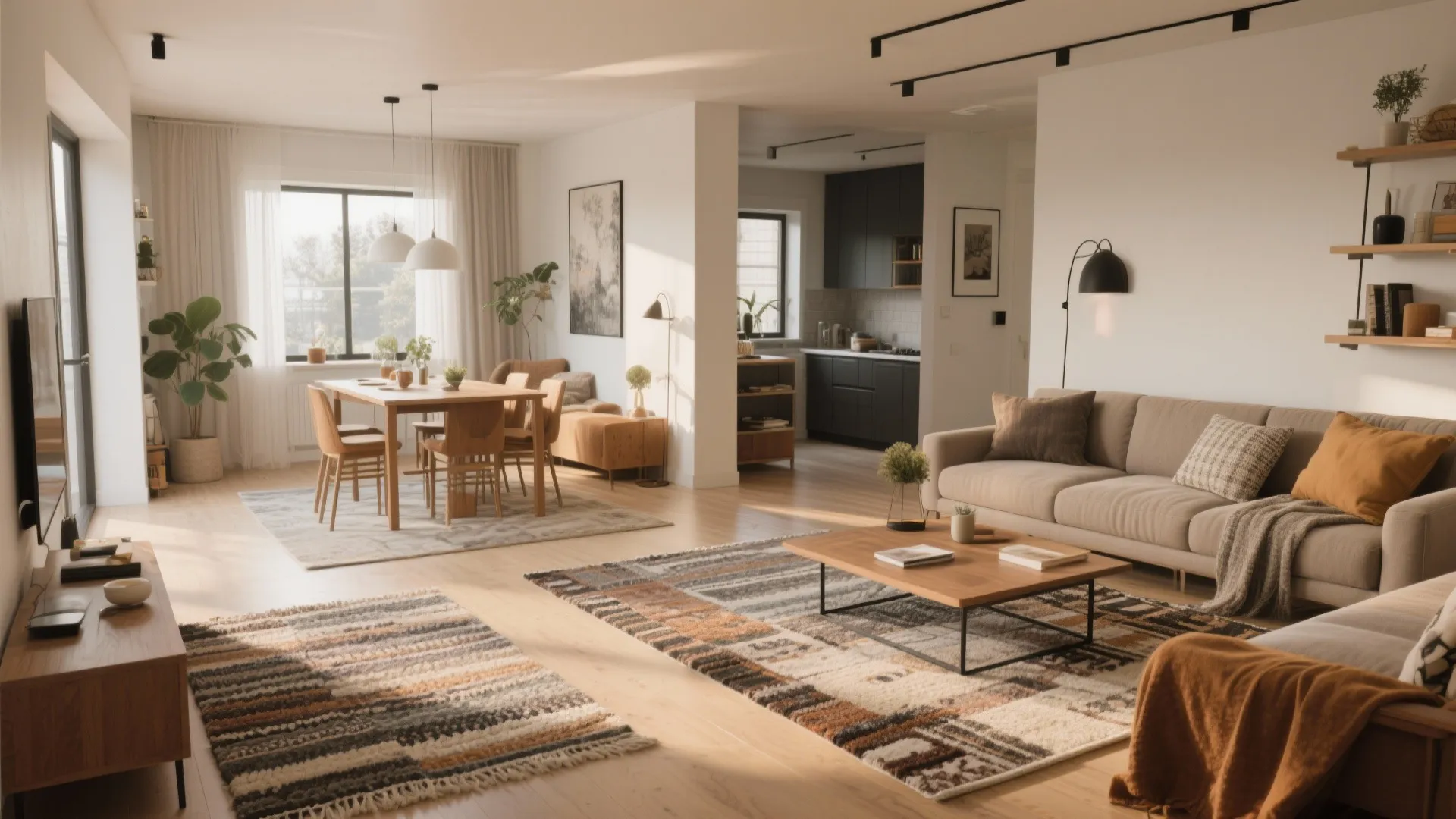 2. Zoning with Area Rugs