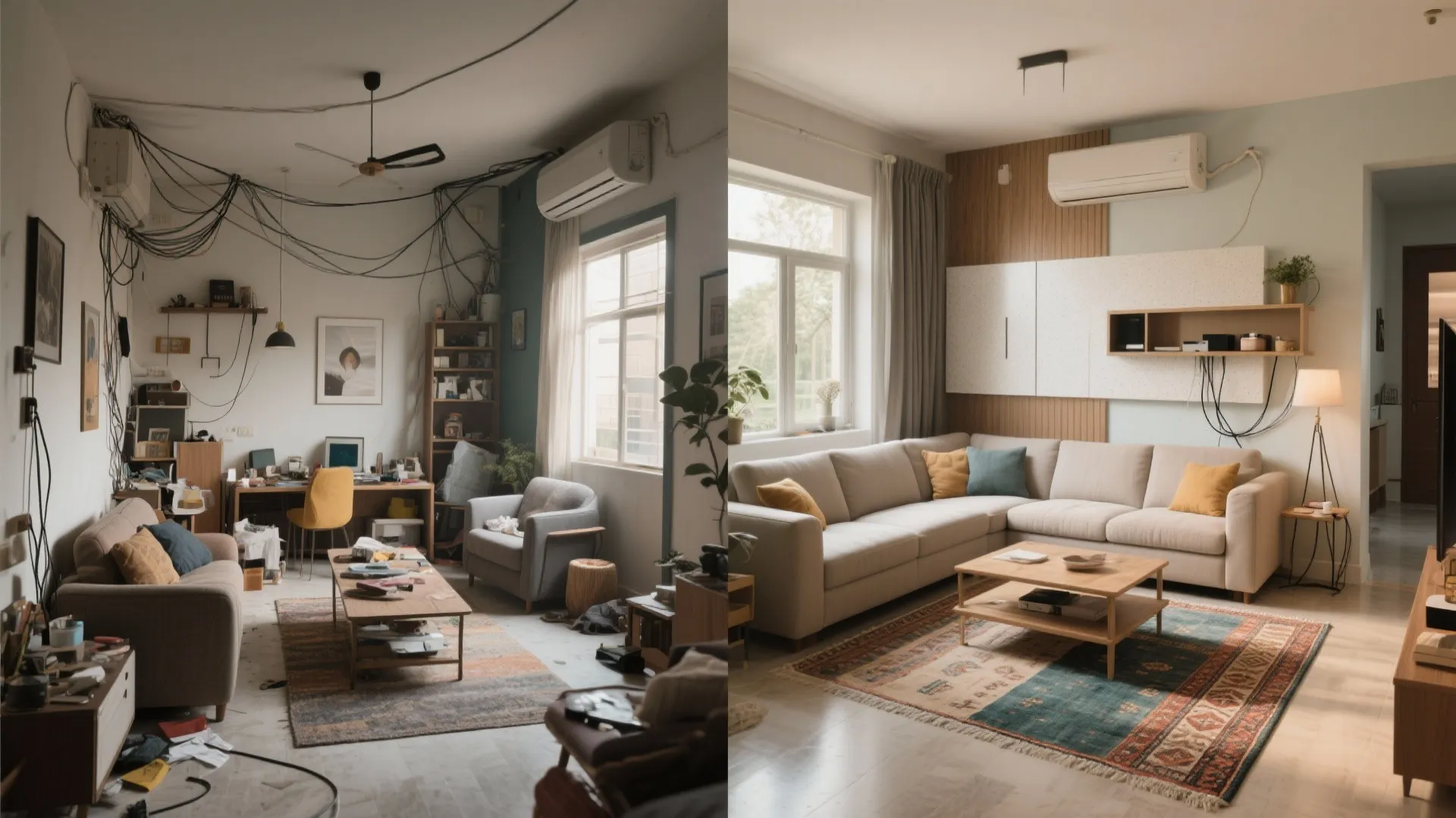 Zoned Rugs and Slim Media Wall