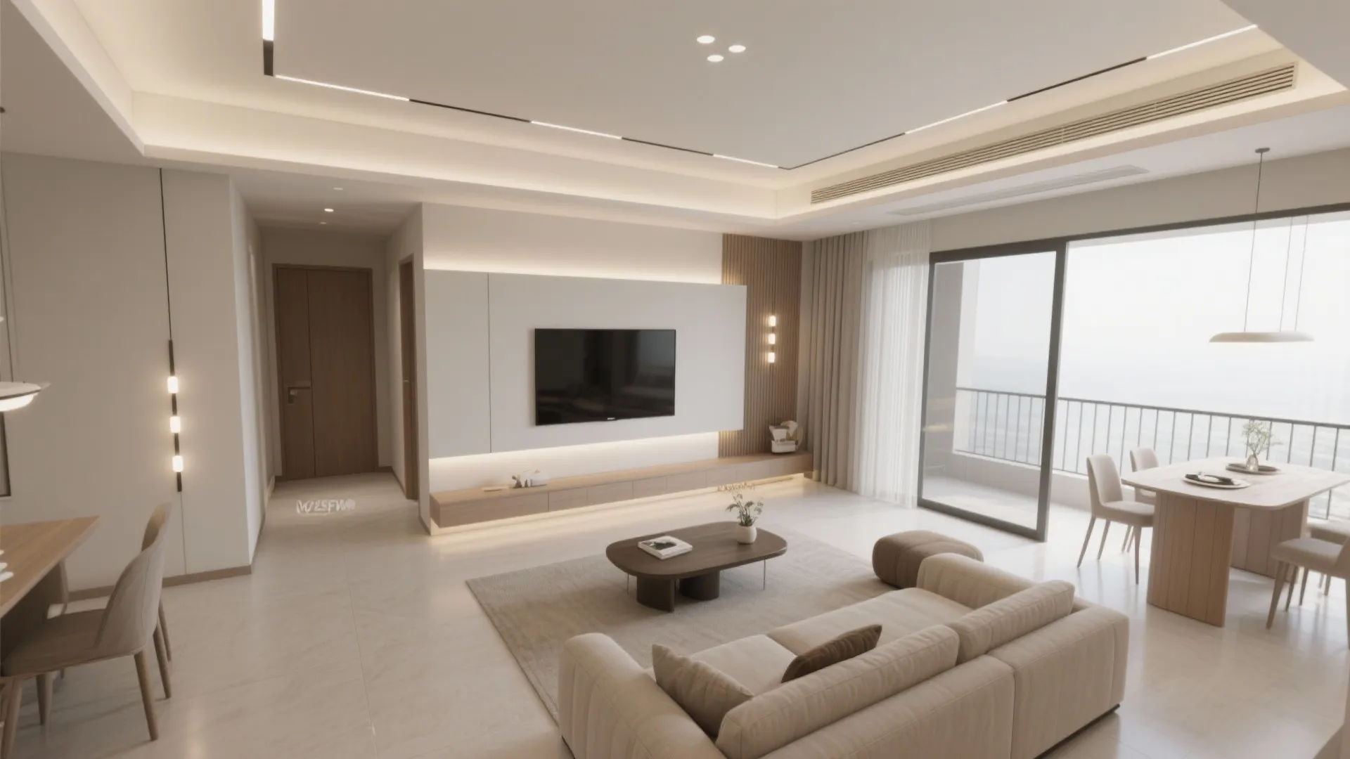 Layered POP Ceiling with Zoning