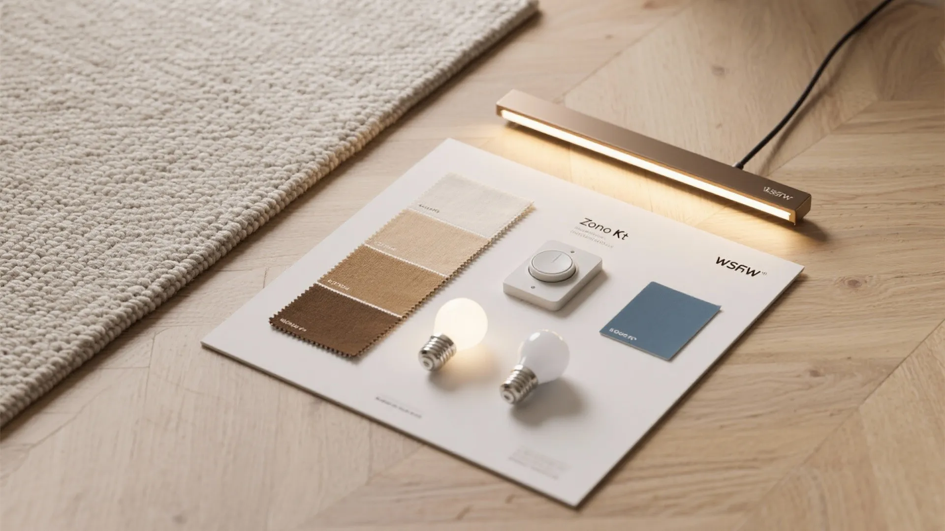 Small-space zoning with rugs and lighting