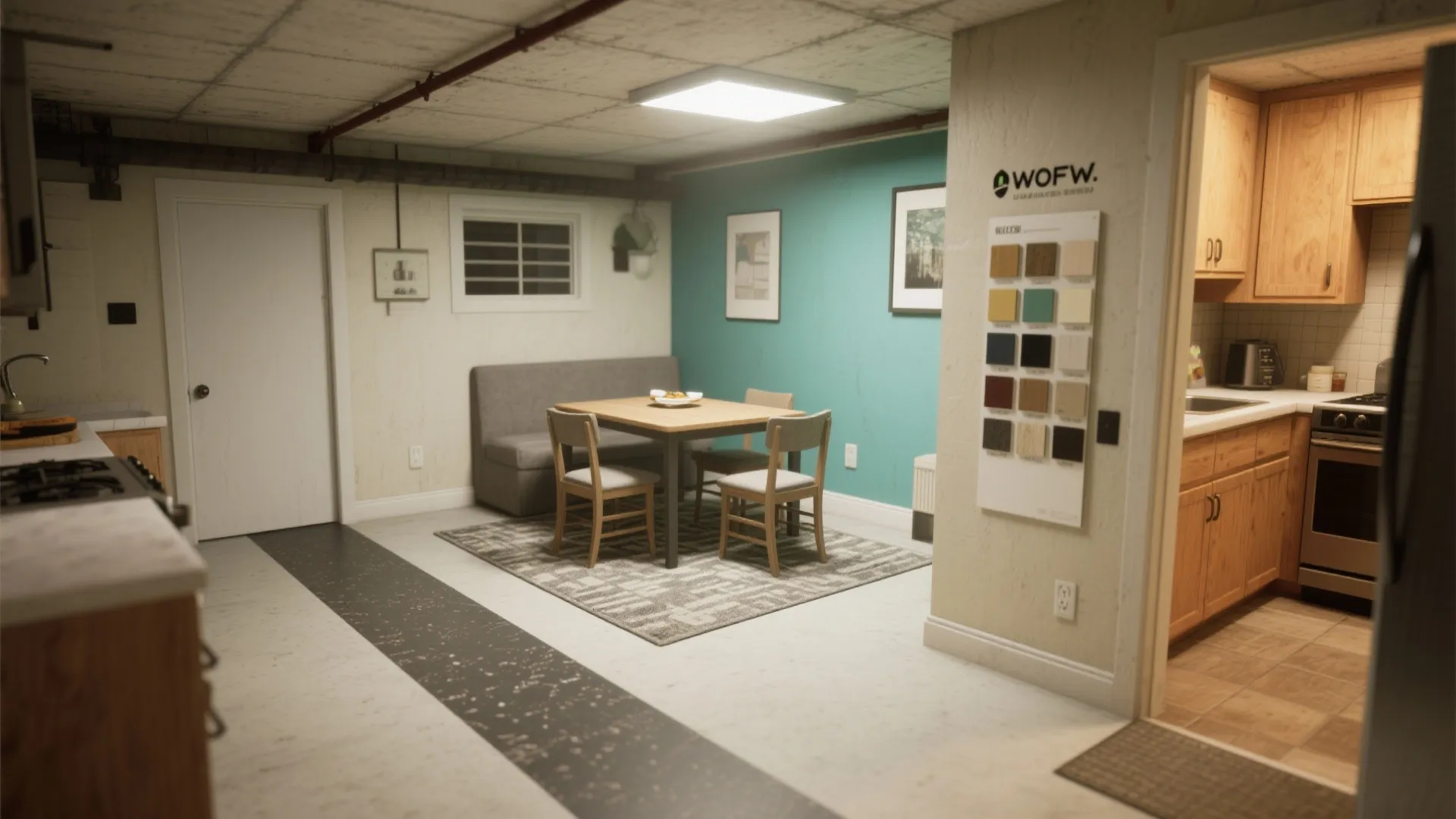 5. Create zones with flooring and color to avoid visual clutter